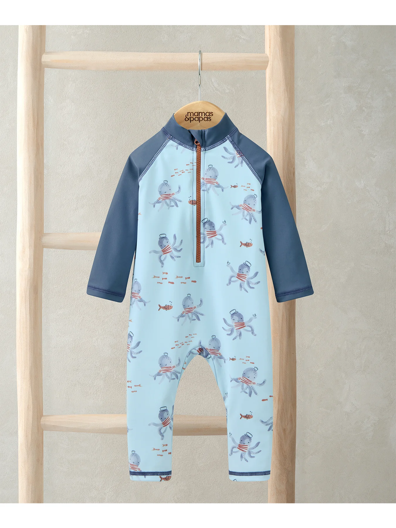 Baby Squid Print Rashsuit Blue - Image 2