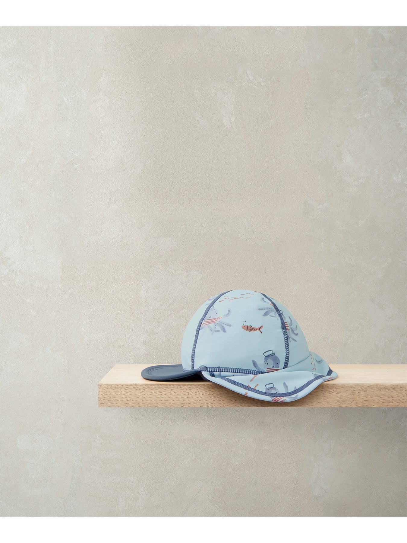 Baby Squid Print Swim Hat Blue - Image 2