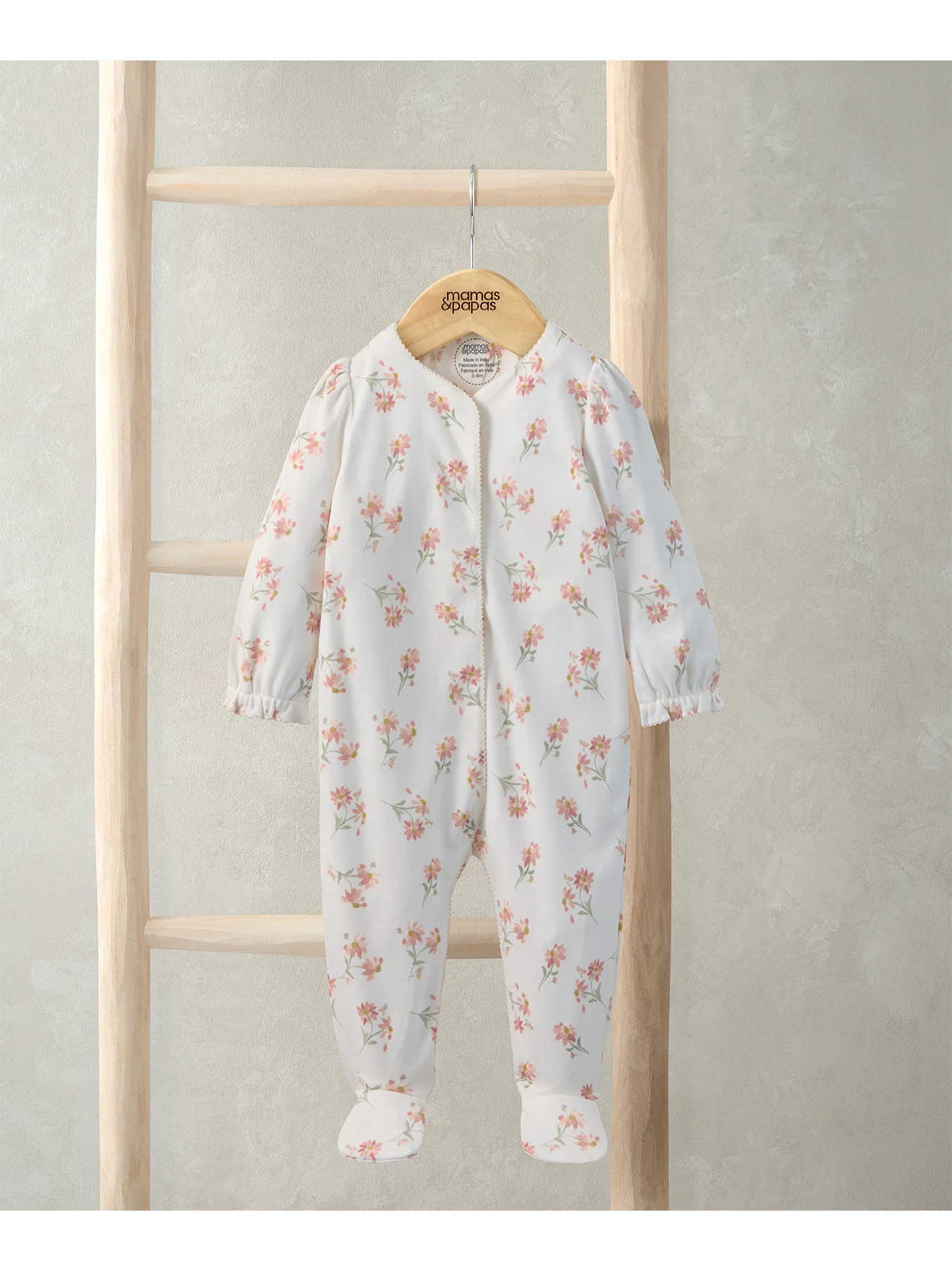Baby Watercolour Floral All-In-One Pink - Image 2