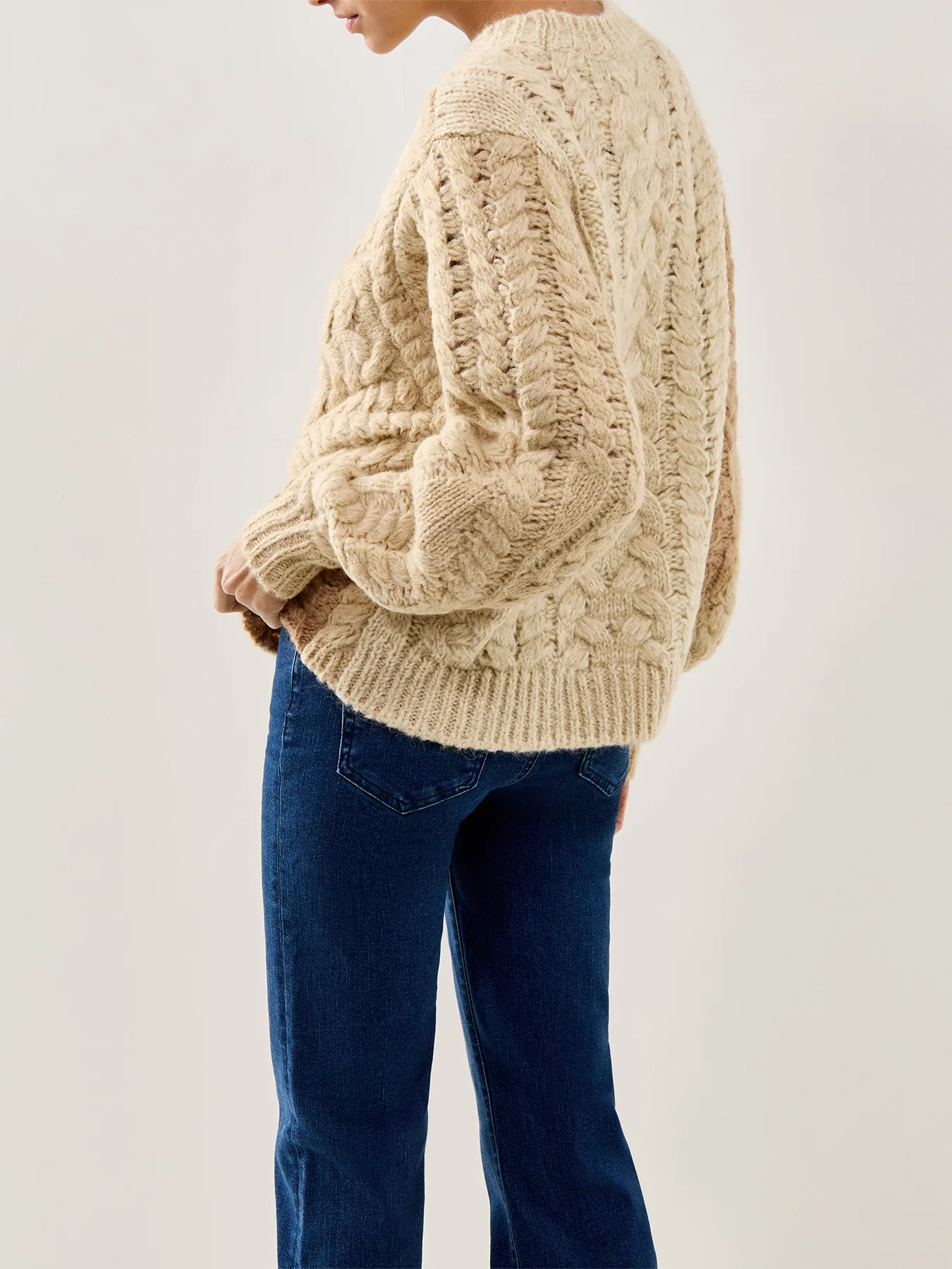 Daryl Colour-Block Knit Beige - Image 5