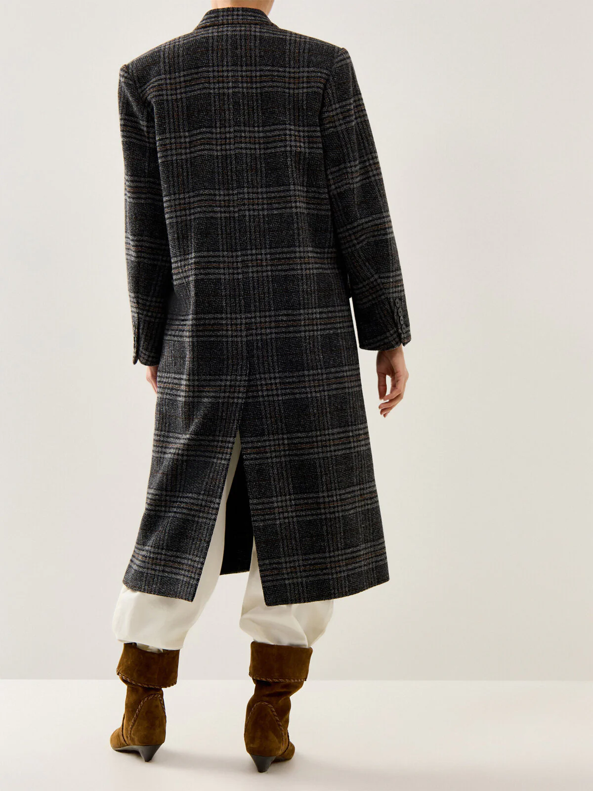 Lexana Checked Coat Grey - Image 5