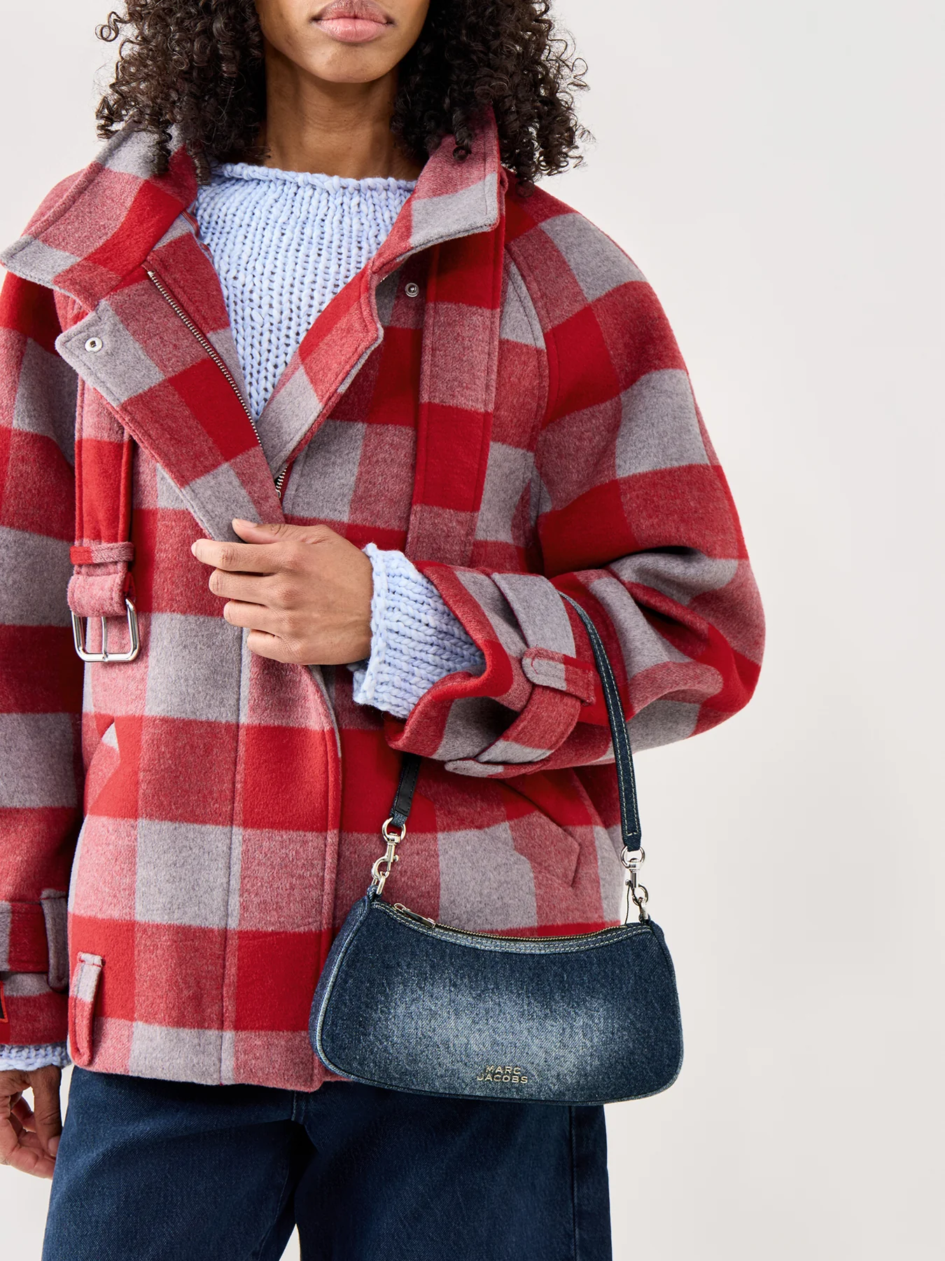 Denim Charm Shoulder Bag Blue - Image 2