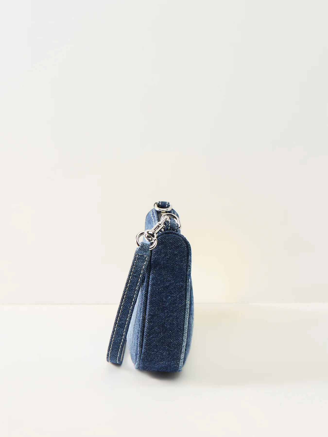 Denim Charm Shoulder Bag Blue - Image 4