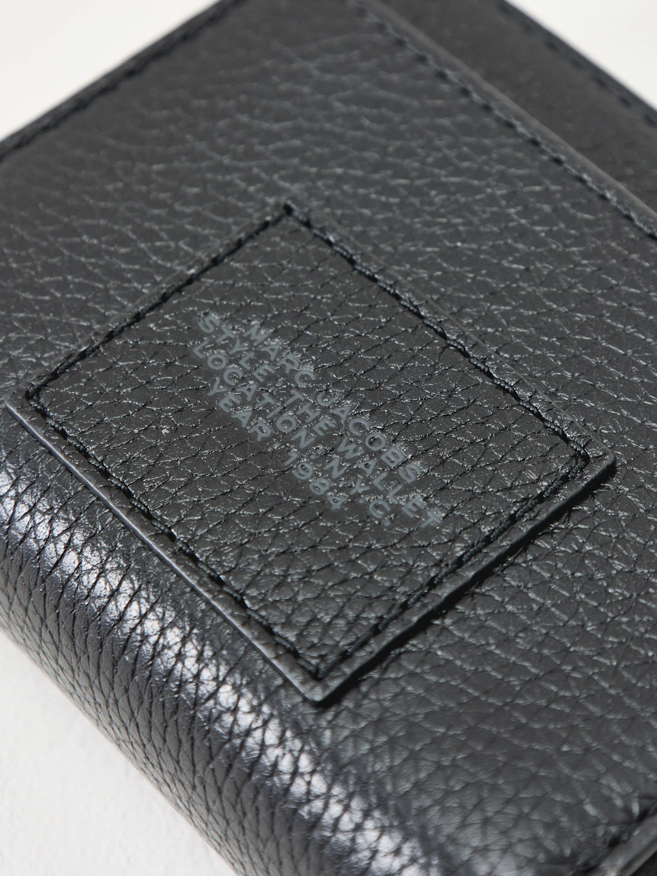 Leather Mini Compact Wallet Black - Image 3