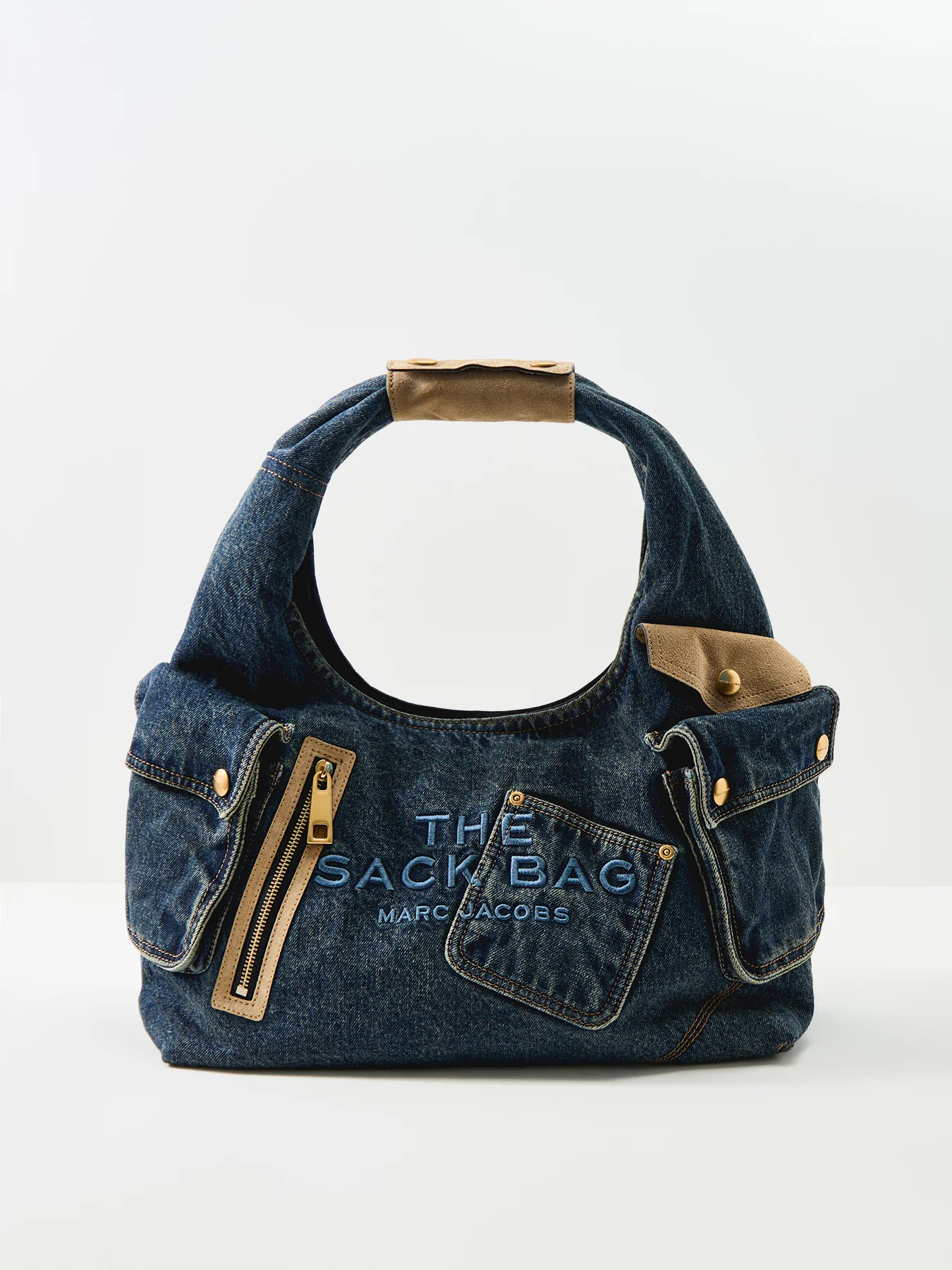 Medium Denim Tote Bag Blue - Image 6
