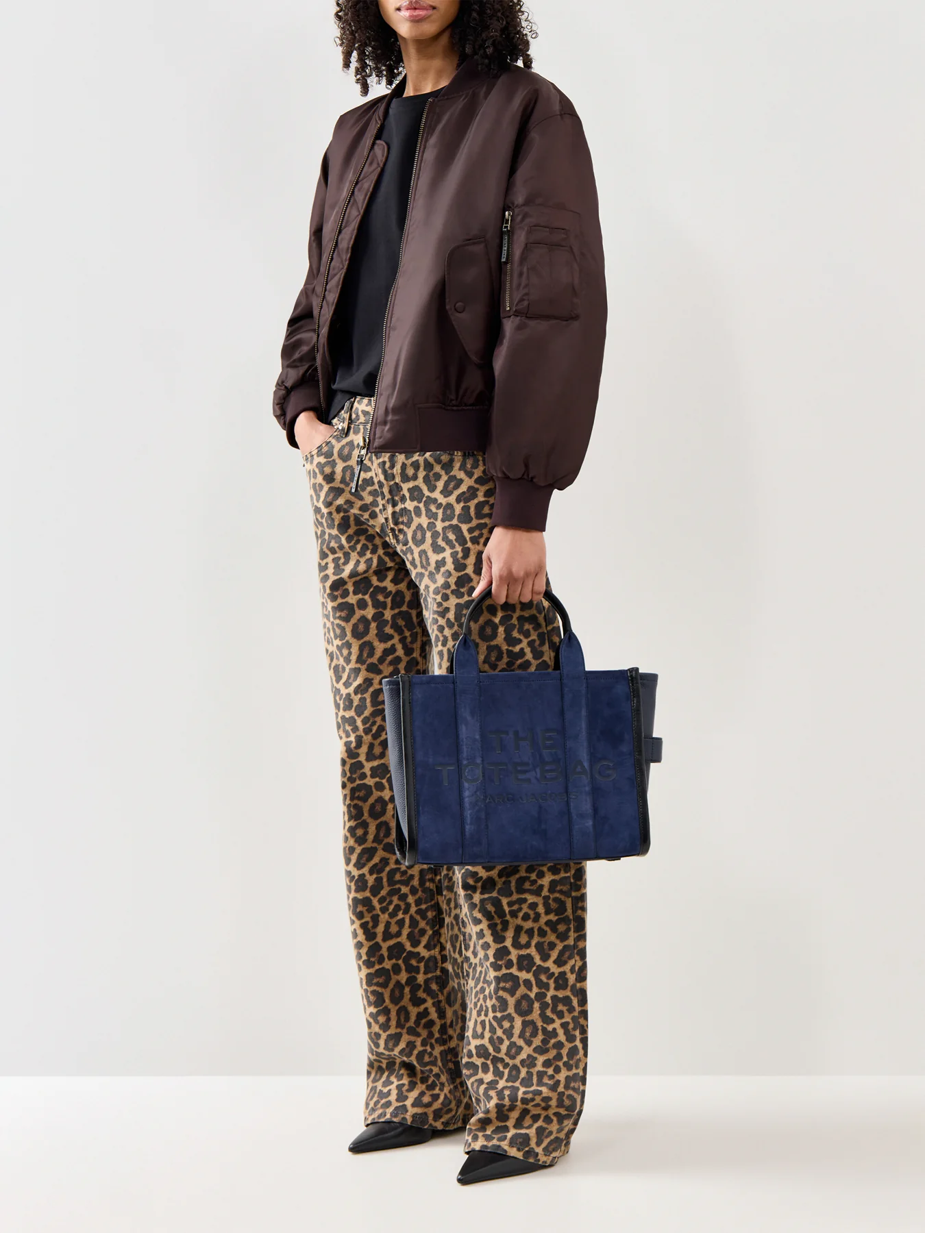 Suede Tote Bag Blue - Image 2