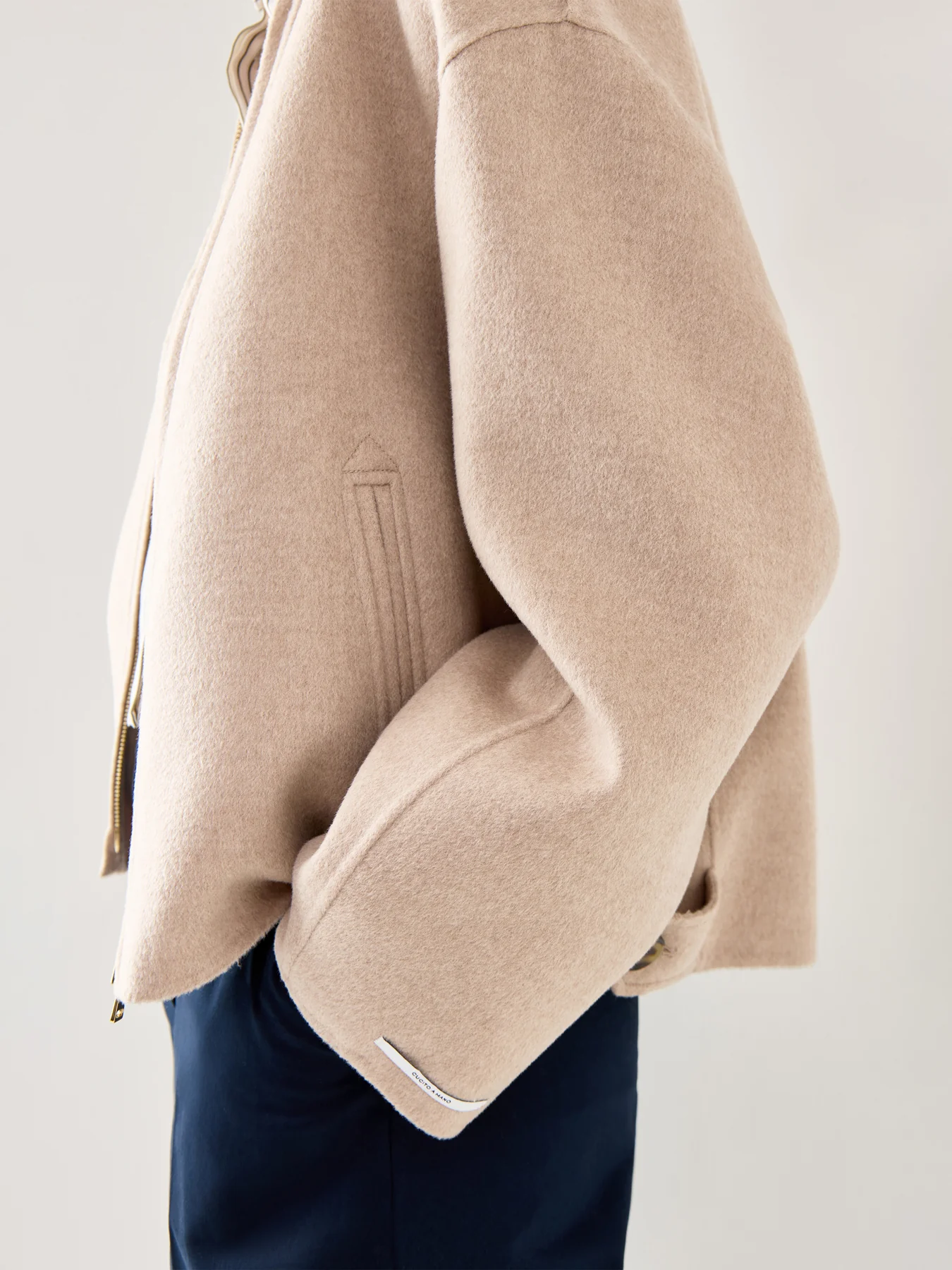 Marella Giga Zip Up Double Face Jacket Cream - Image 3