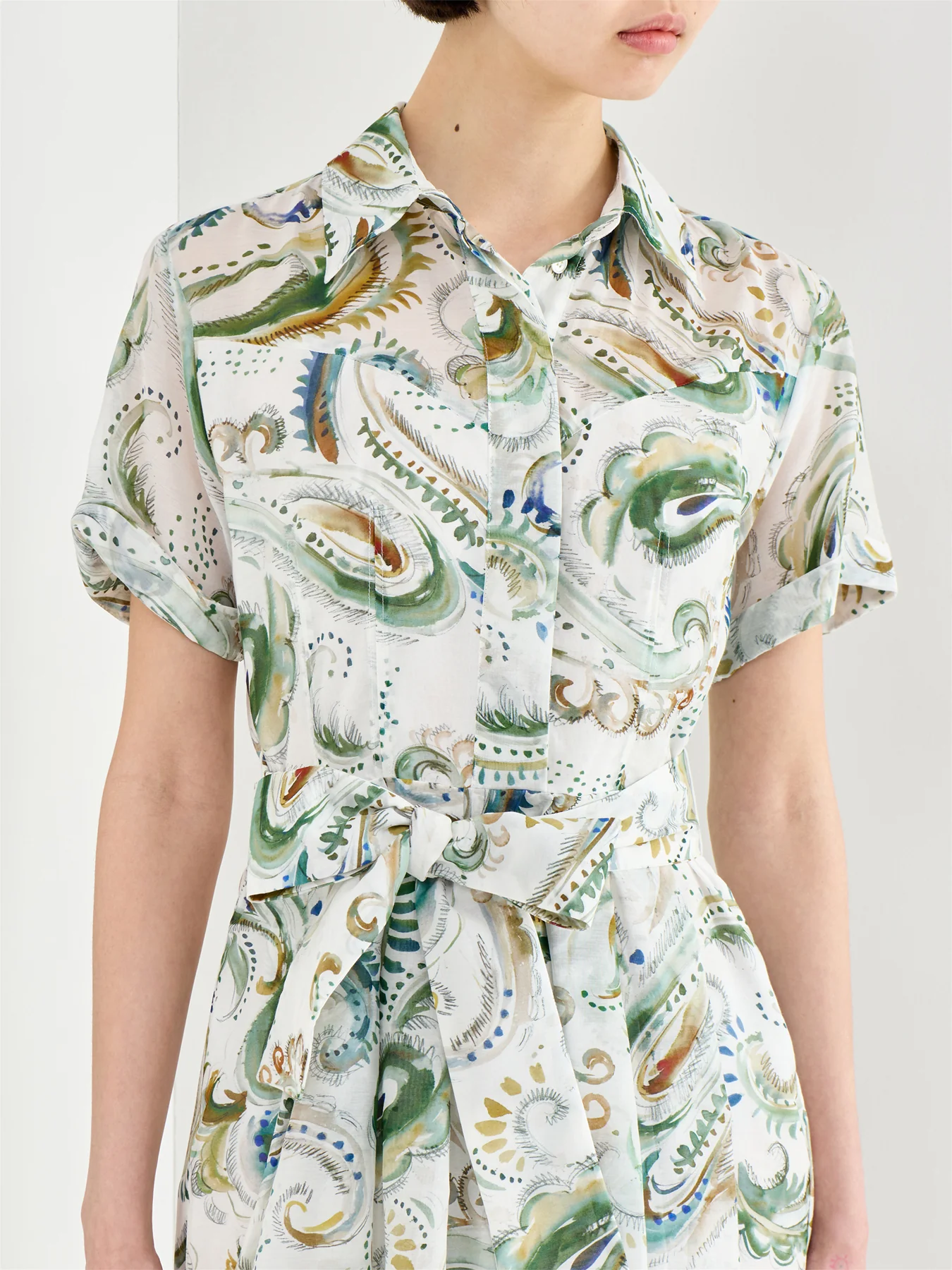 Galli Cotton Silk Shirt Dress White - Image 3