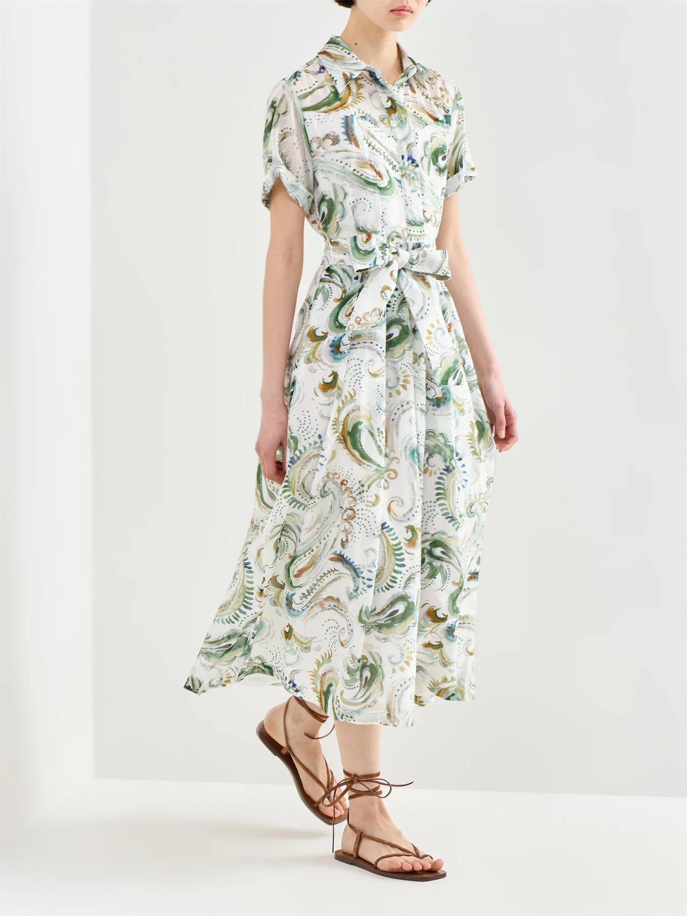 Galli Cotton Silk Shirt Dress White - Image 4