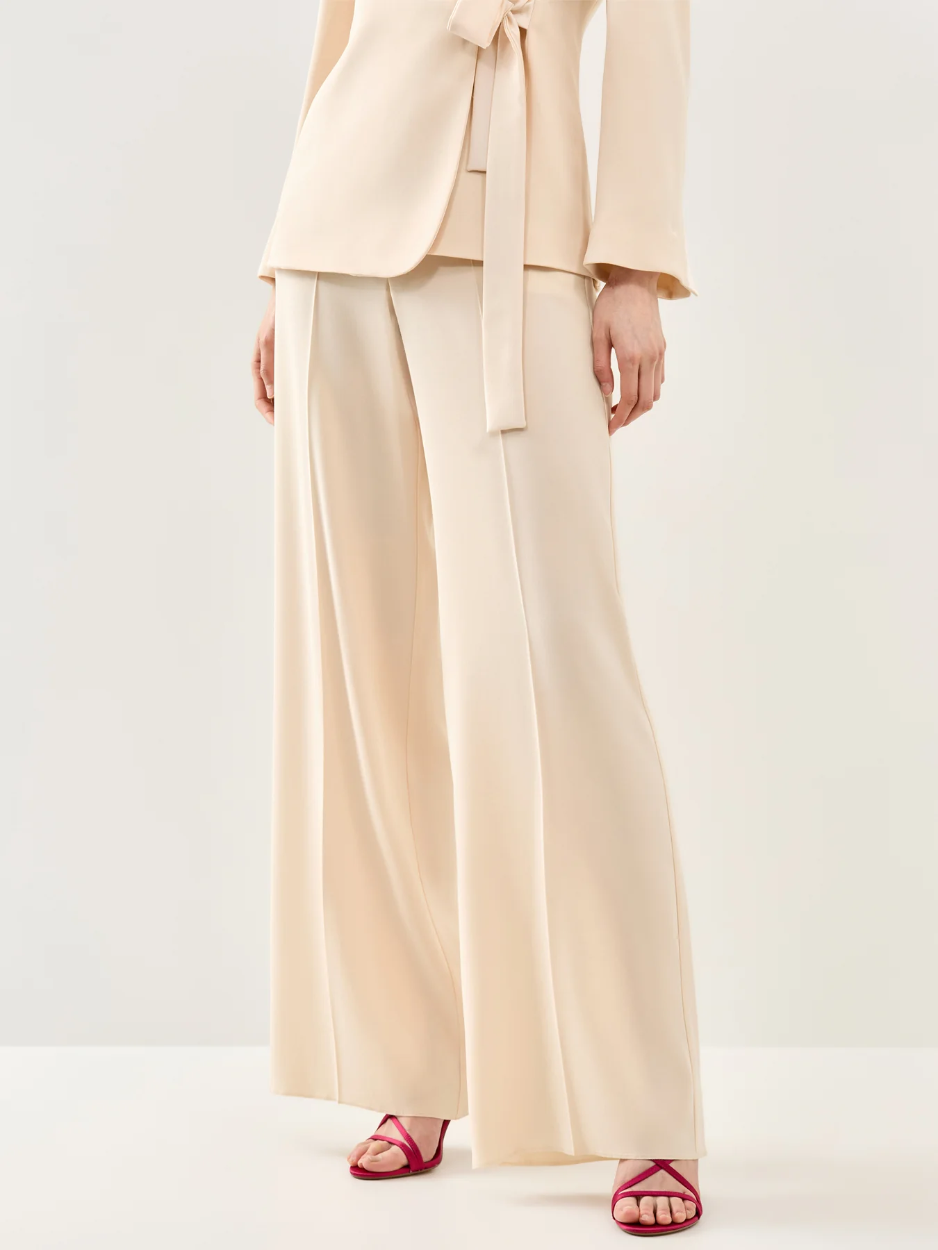 Stampa Wide Leg Trousers Beige - Image 4