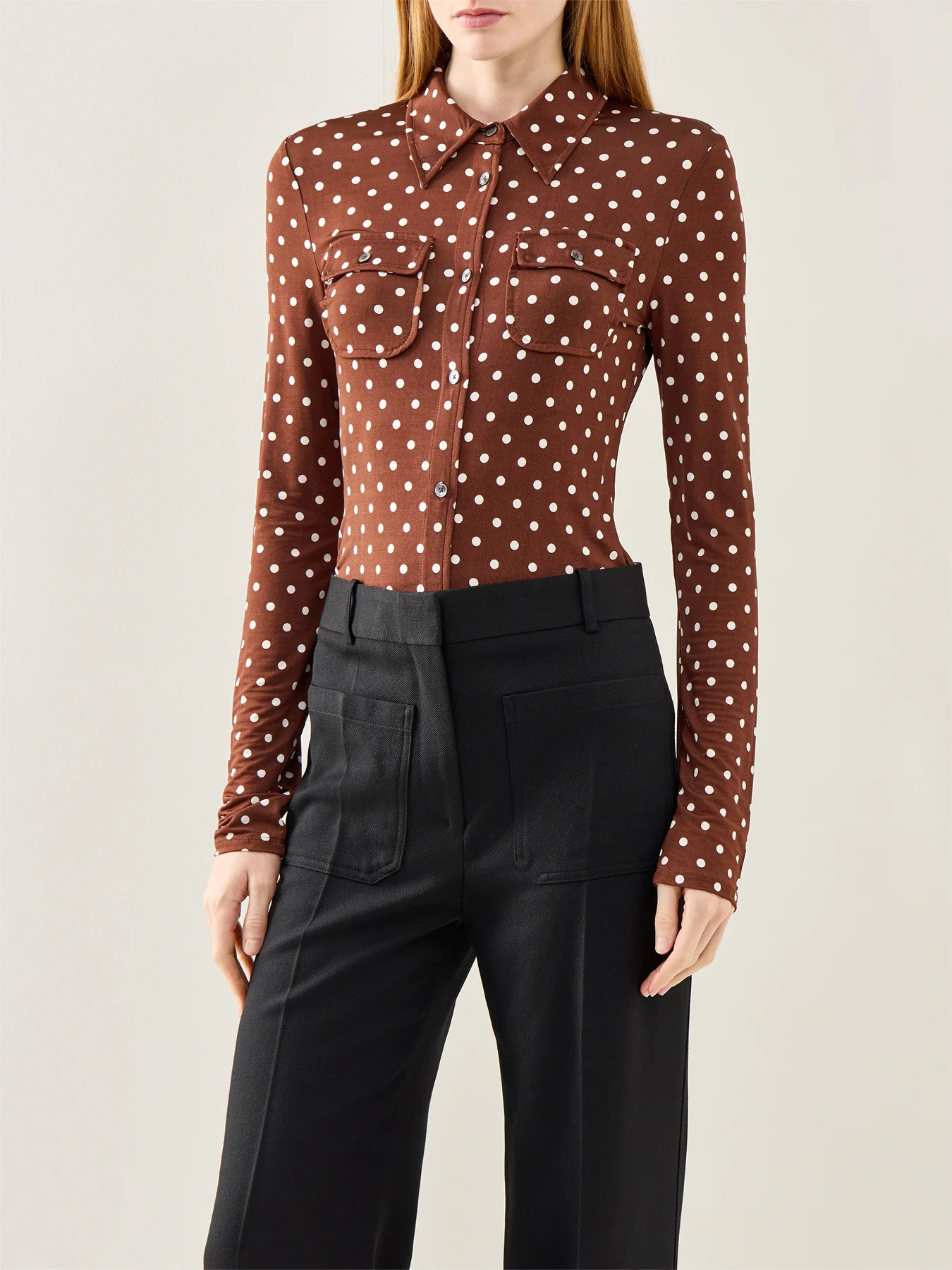 MLS Vinci Button-Neck Sweater Brown - Image 4