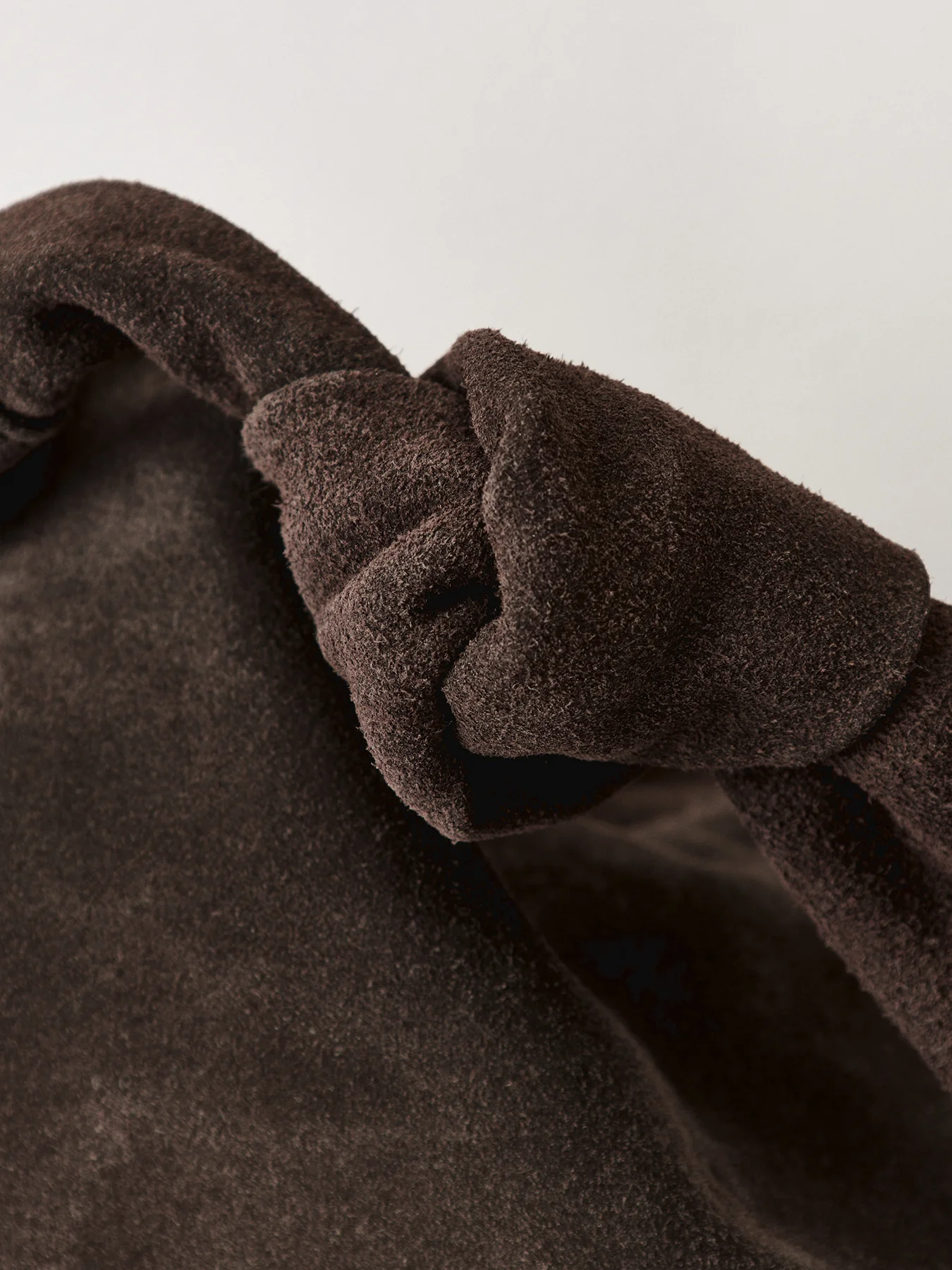 Leena Double Knot Suede Bag Brown - Image 4