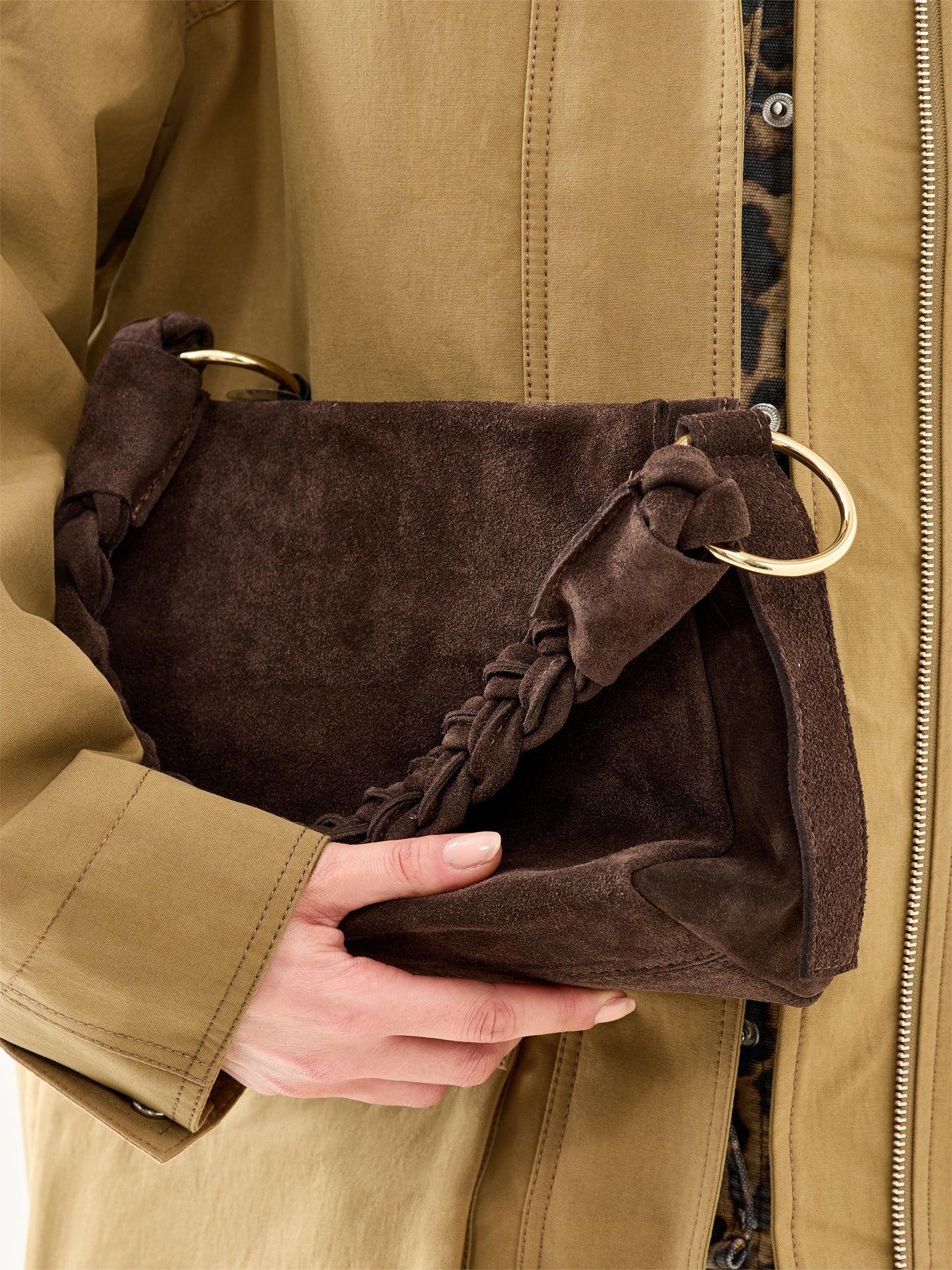 Monnios Suede Bag Brown - Image 2