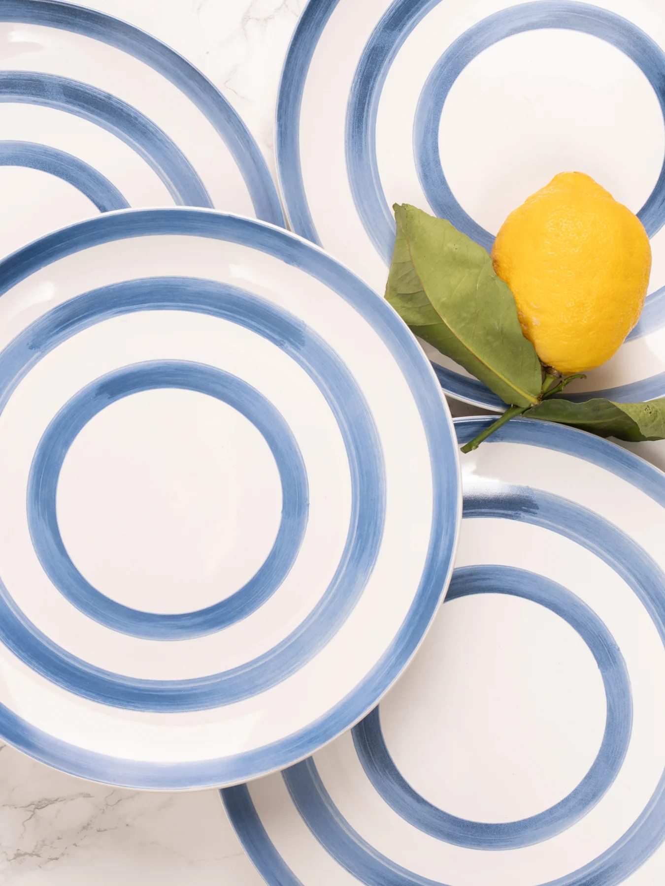 Striped Dinner Plate Blue - Image 2
