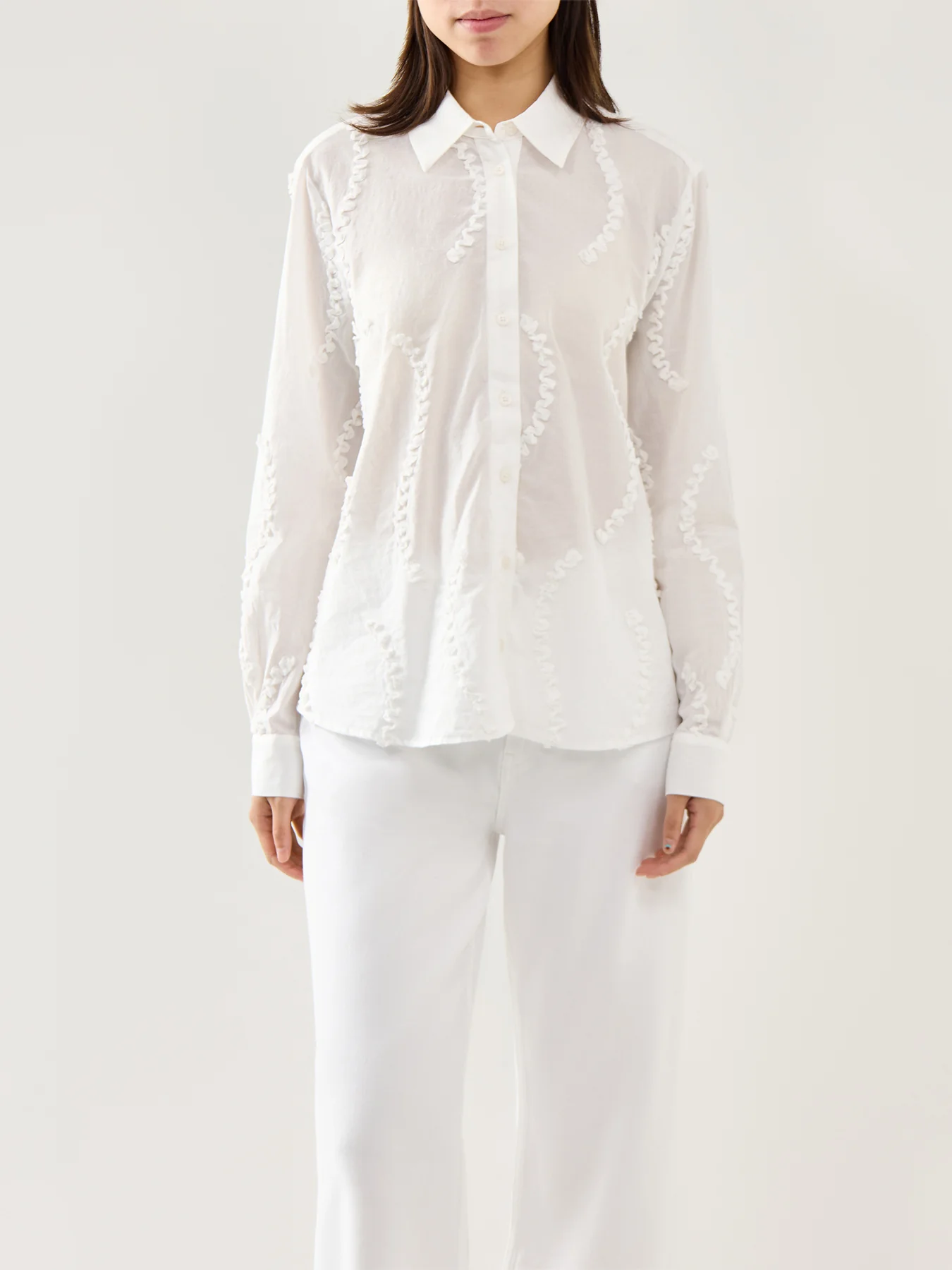 MaImma Embroidery Long Sleeve Shirt Jet Stream - Image 4