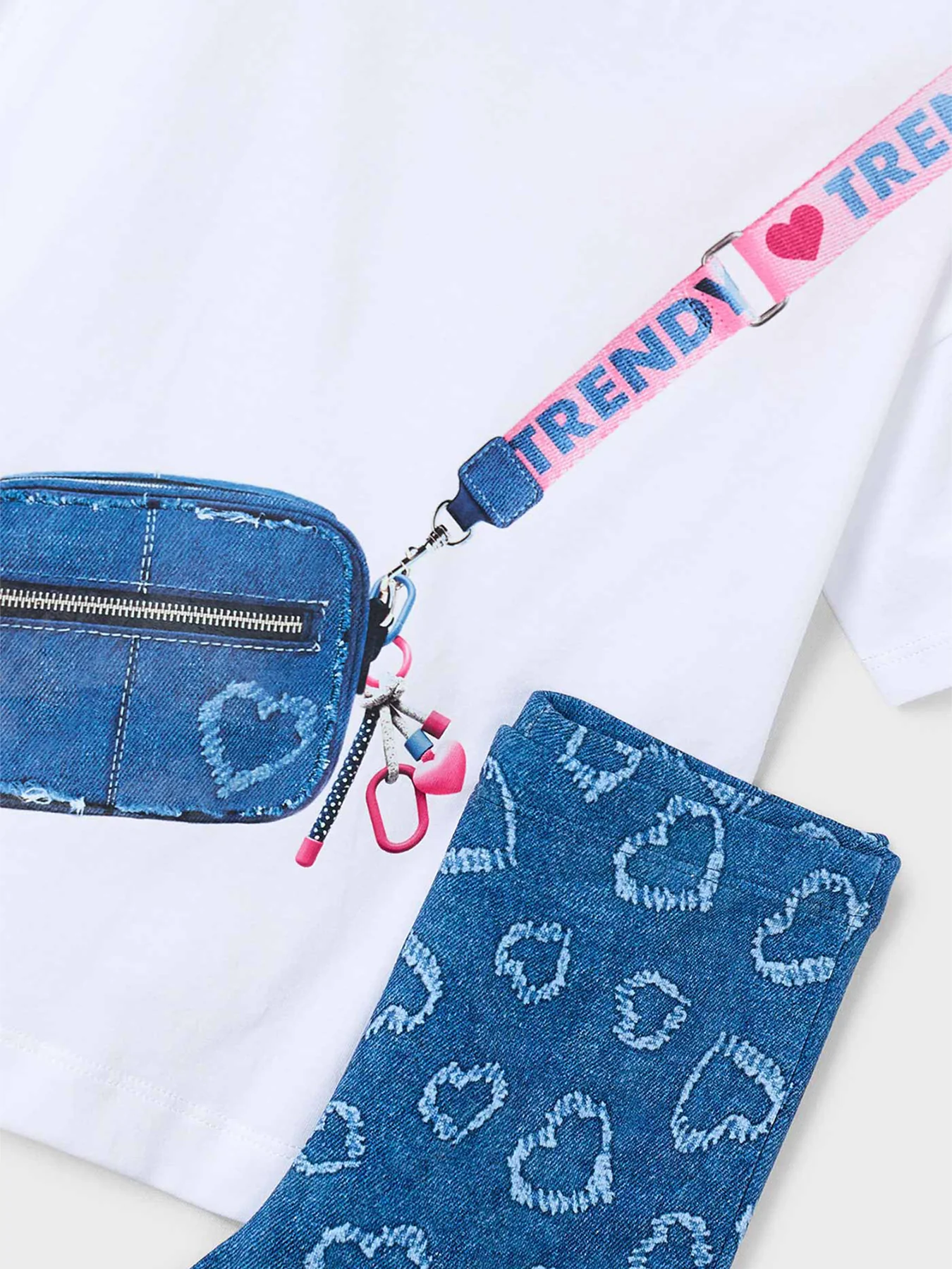 Kids’ T-Shirt and Heart Leggings Set Multi - Image 3