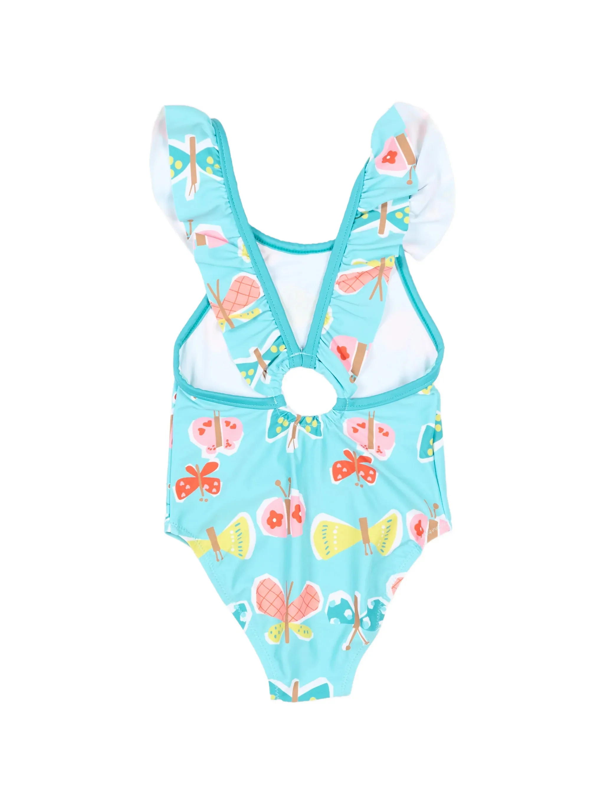 Ruffled Butterfly Print Swimsuit - Image 2