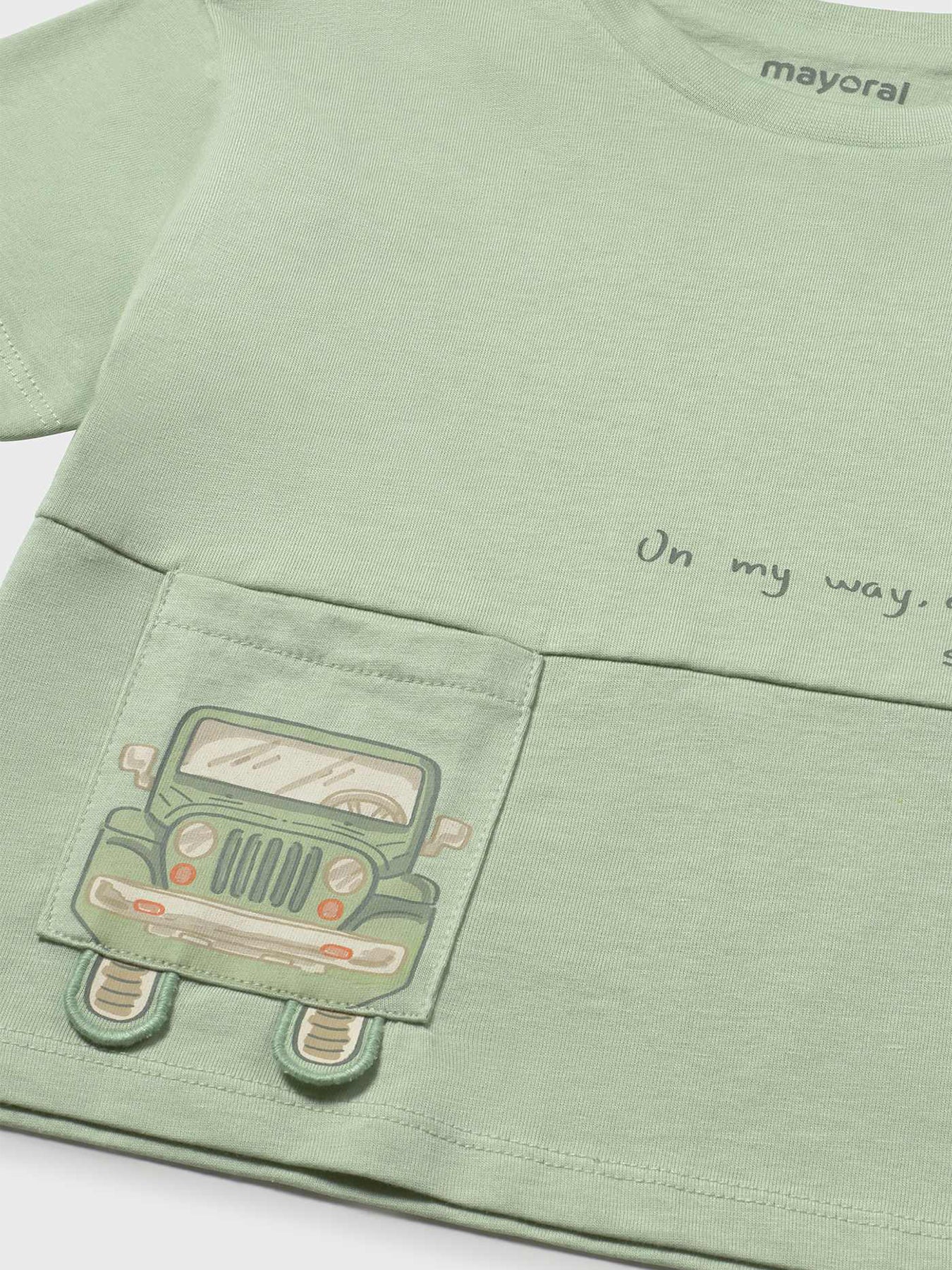 Baby Car Short Sleeve T-Shirt Green - Image 3
