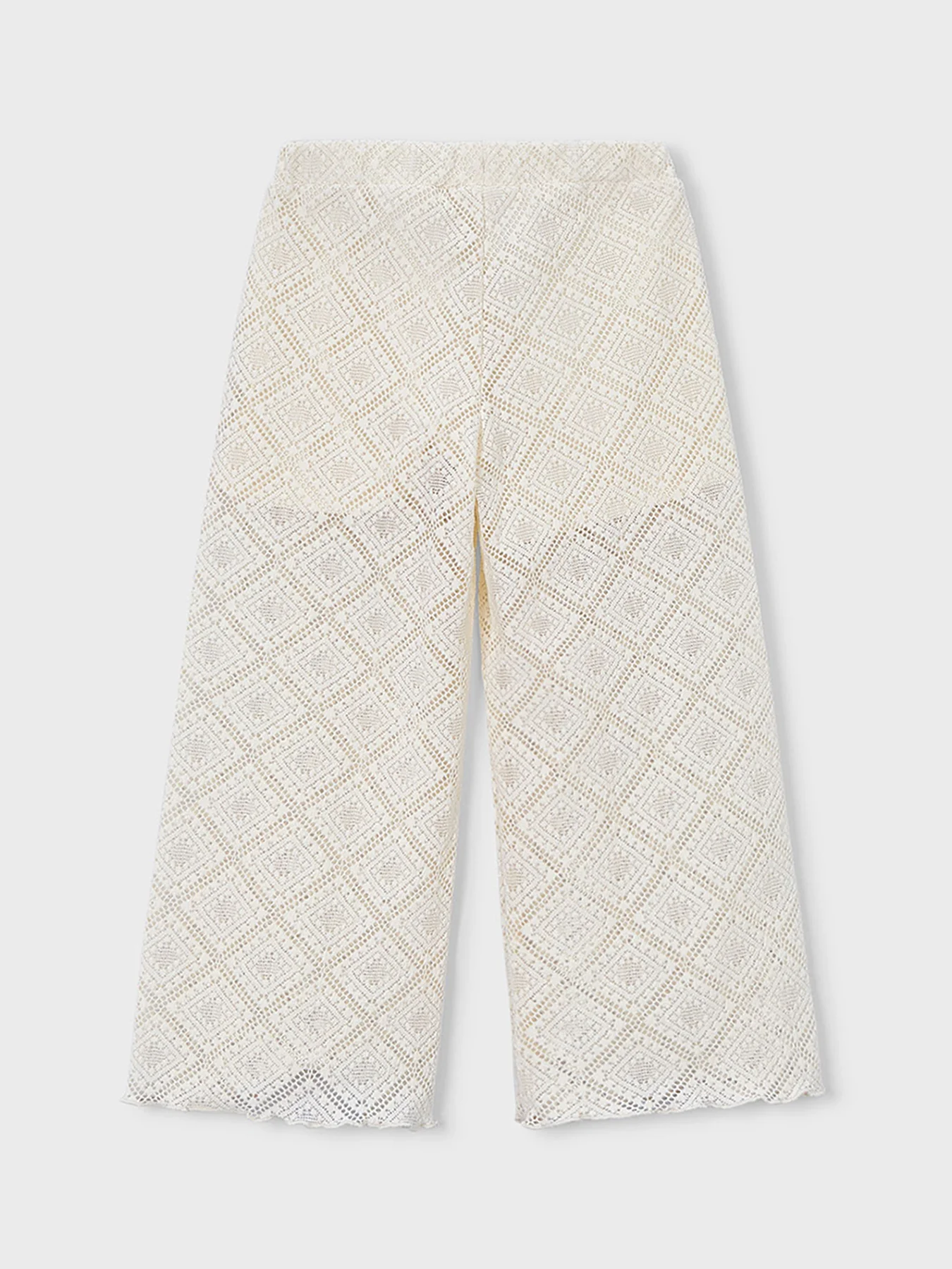 Kids’ Crochet Trousers Cream - Image 2
