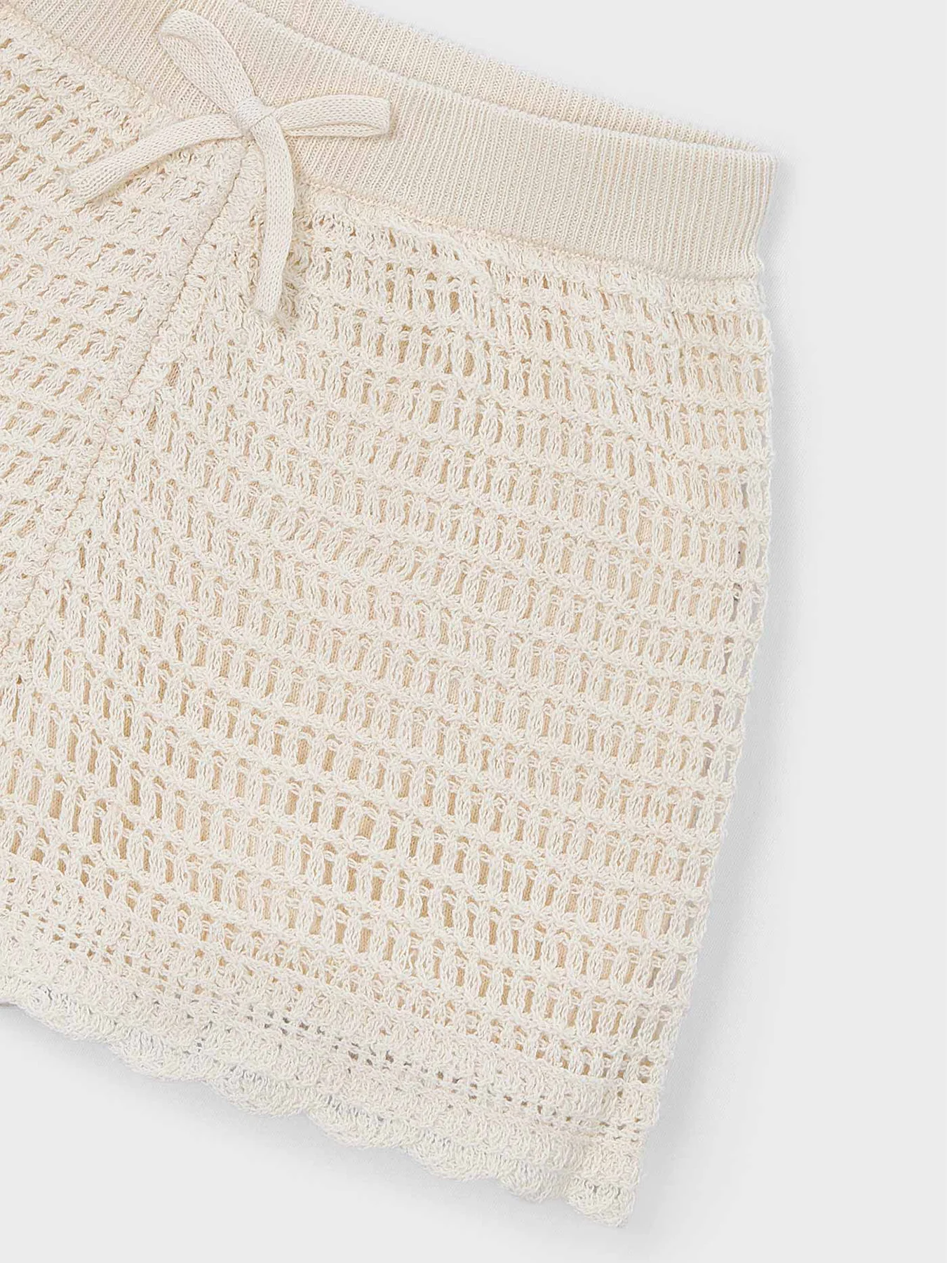 Kids’ Crochet Shorts Cream - Image 3