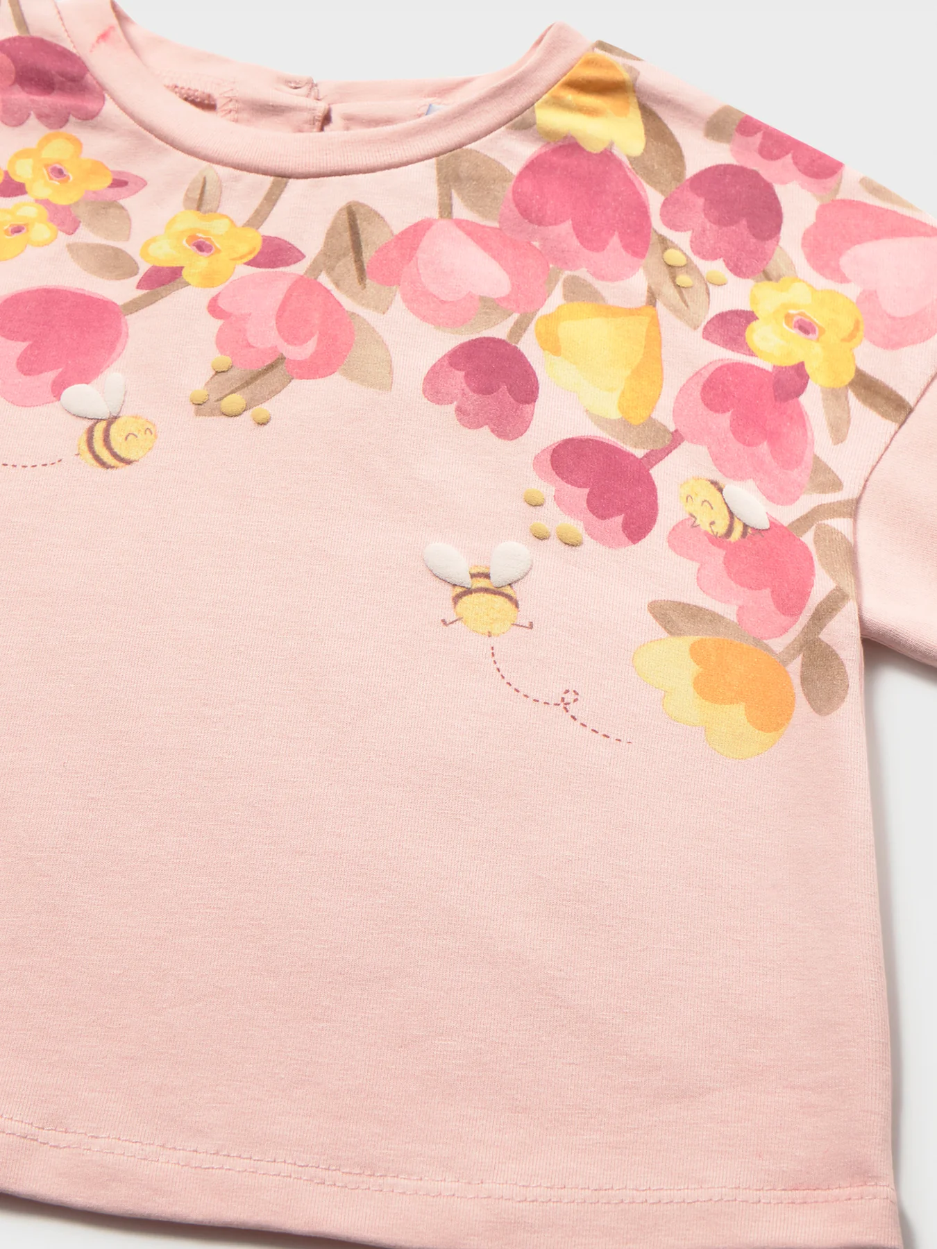 Baby Floral Short Sleeve T-Shirt Pink - Image 3