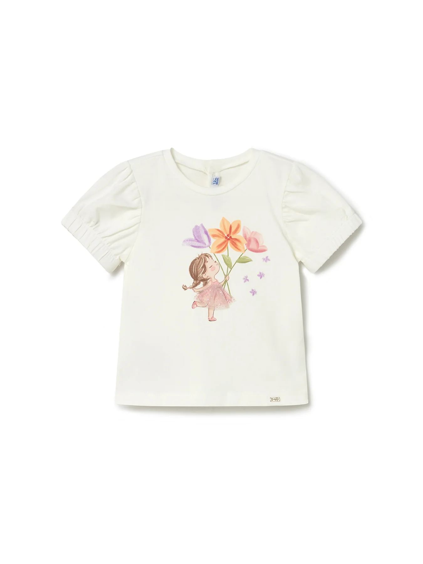 Baby Flower Short Sleeve T-Shirt White