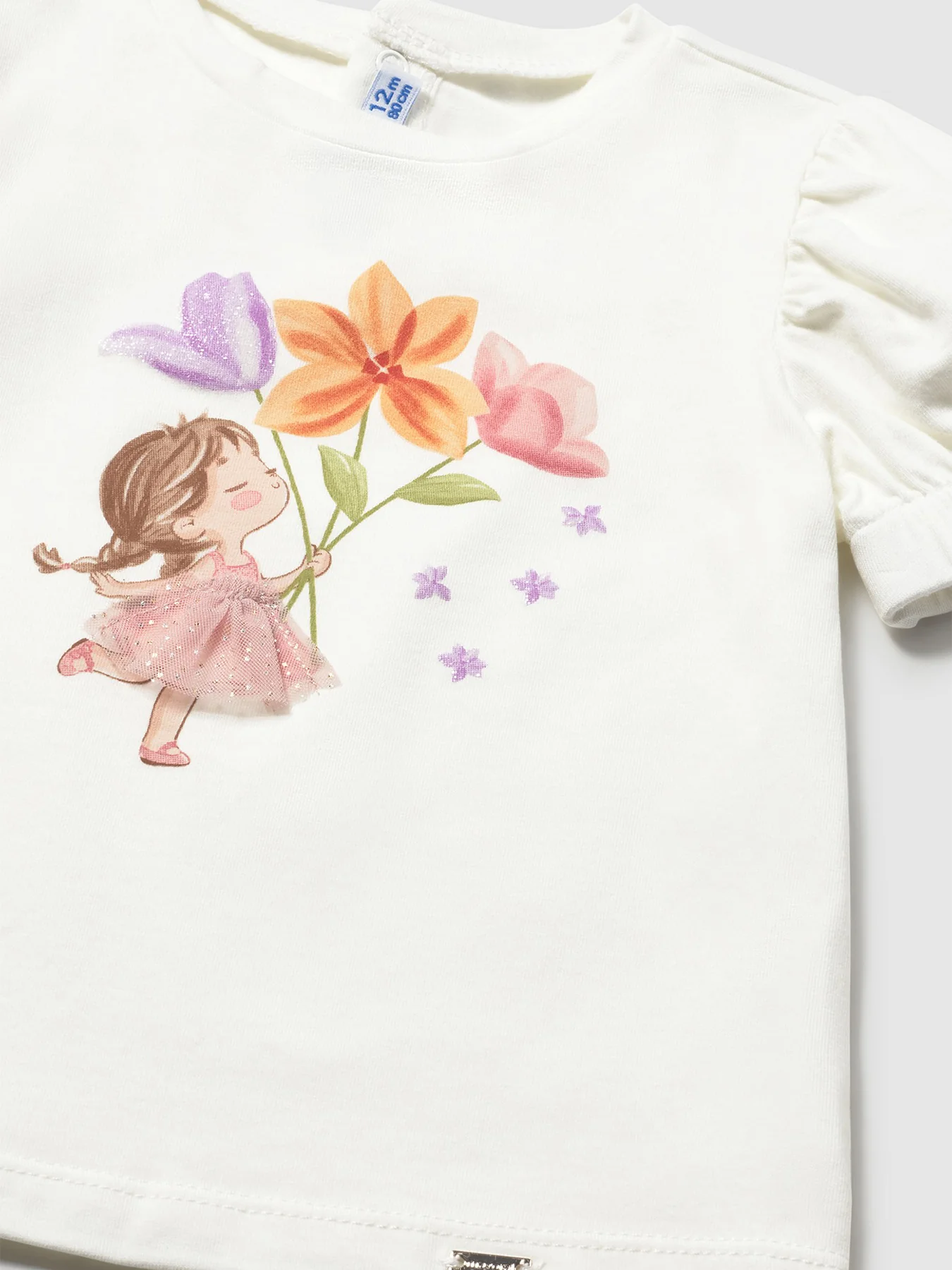 Baby Flower Short Sleeve T-Shirt White - Image 3