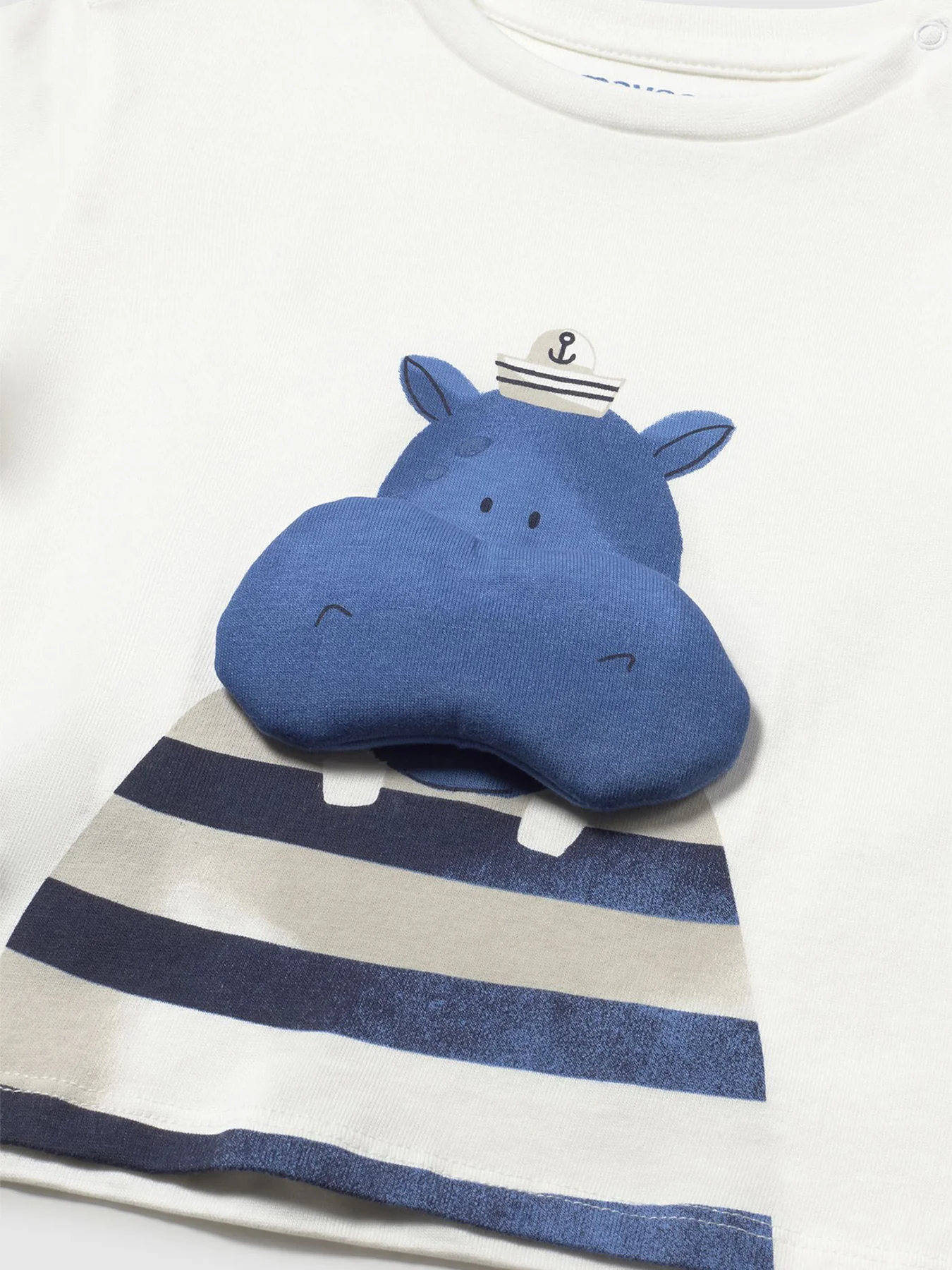 Baby Hippo Short Sleeve T-Shirt White - Image 3