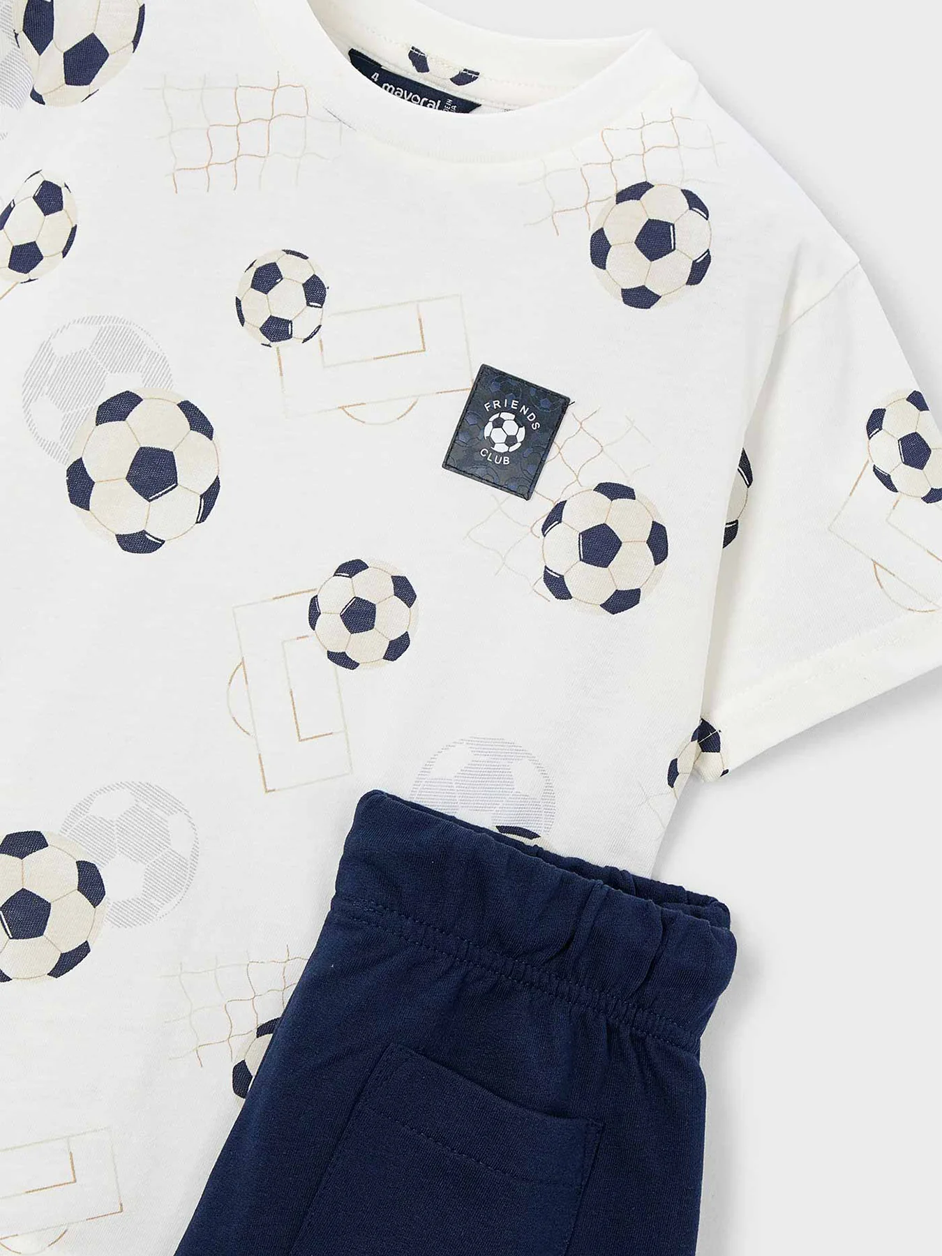 Kids’ Football T-Shirt and Shorts Set Navy - Image 3
