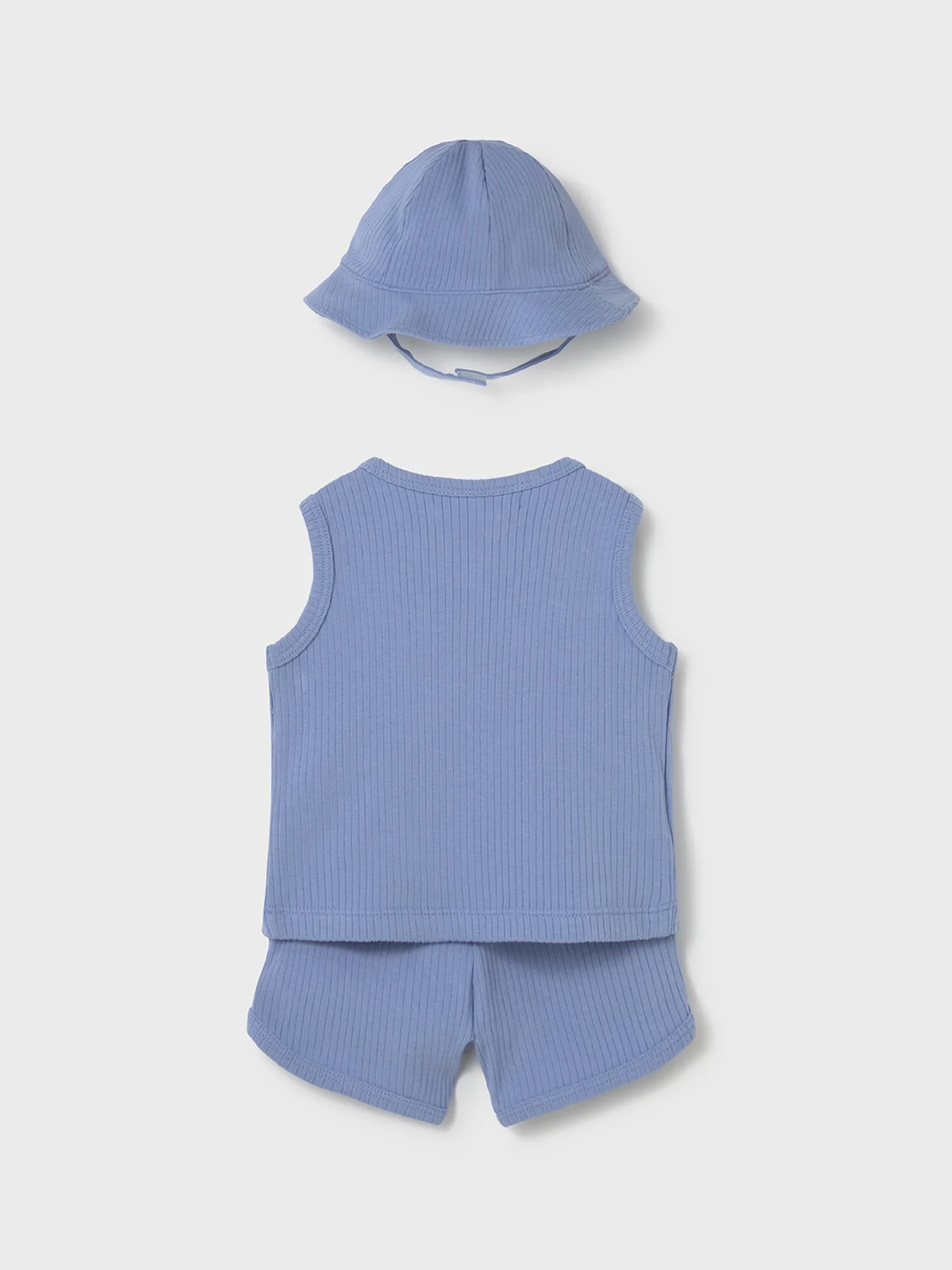 Baby Shorts and Hat Set Blue - Image 2