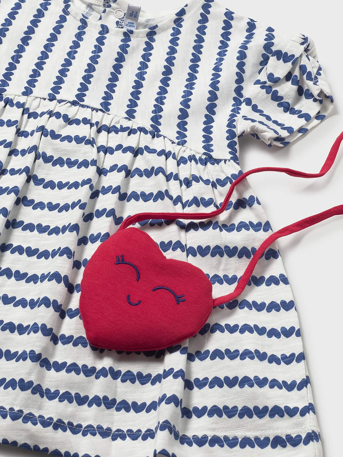 Baby Stripe Dress with Bag White - Image 3