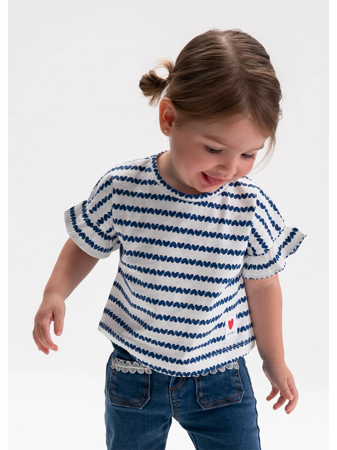 Baby Striped Short Sleeve T-Shirt White - Image 4