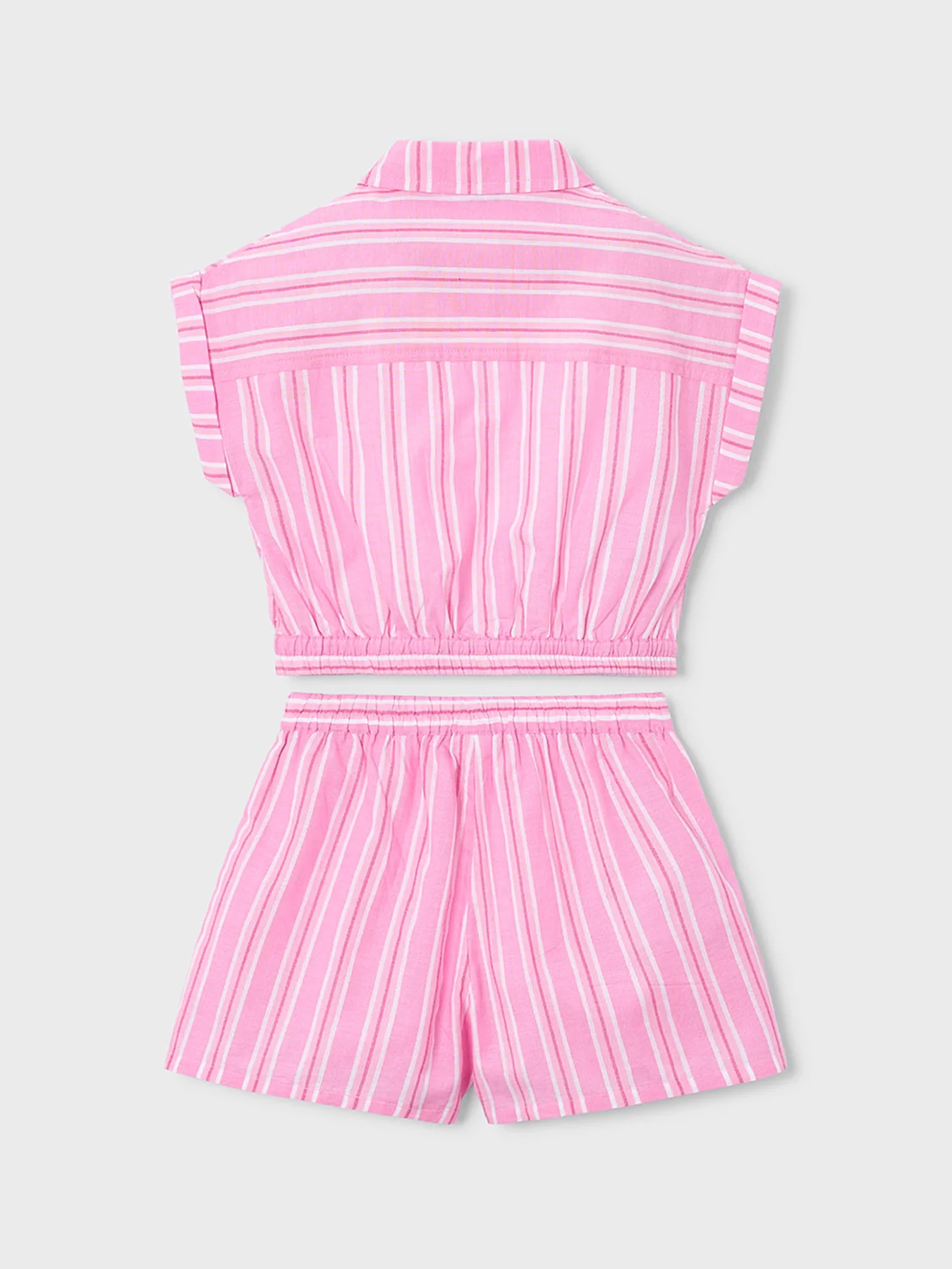 Kids’ Striped Shorts Set Pink - Image 2