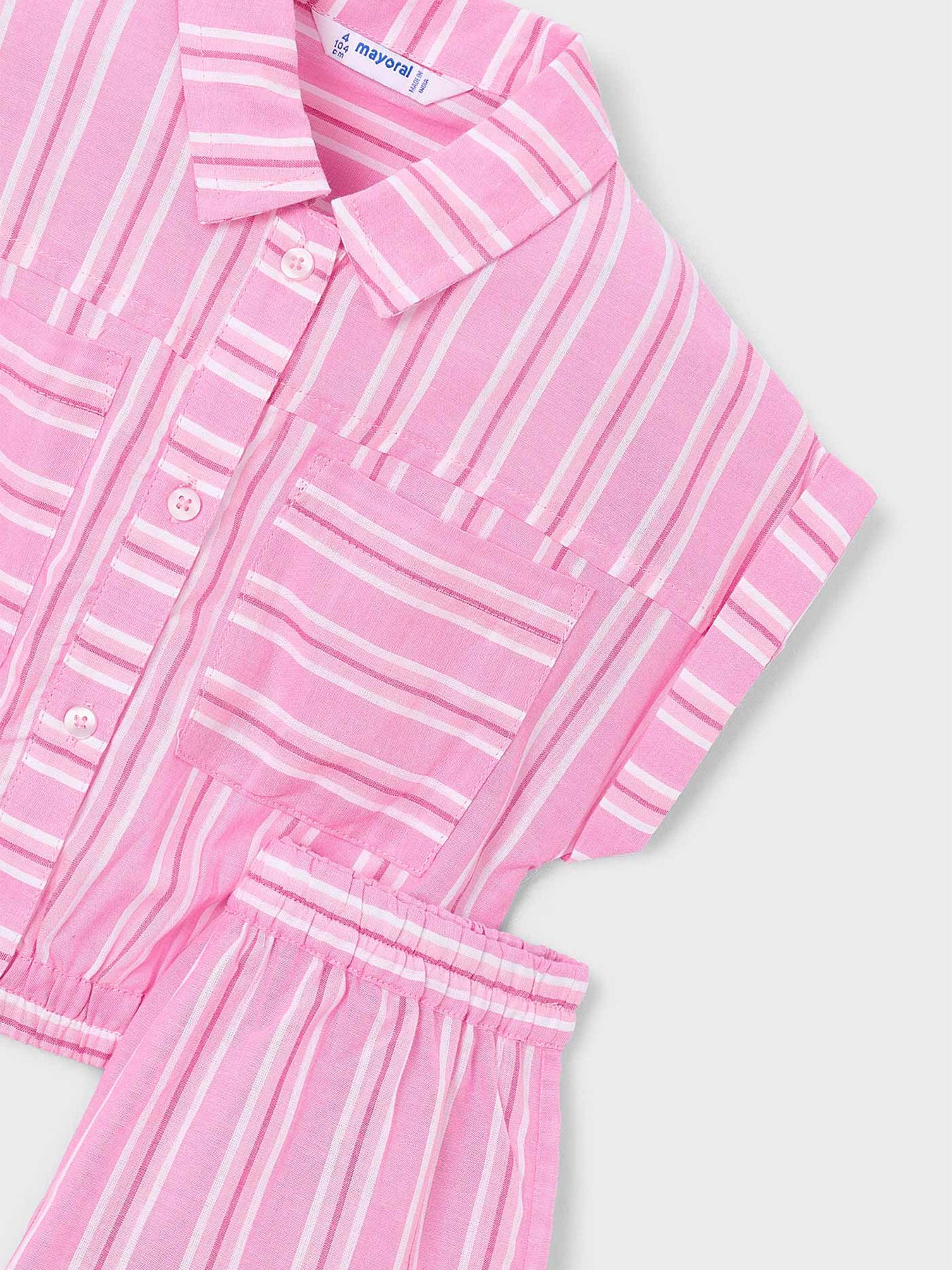 Kids’ Striped Shorts Set Pink - Image 3