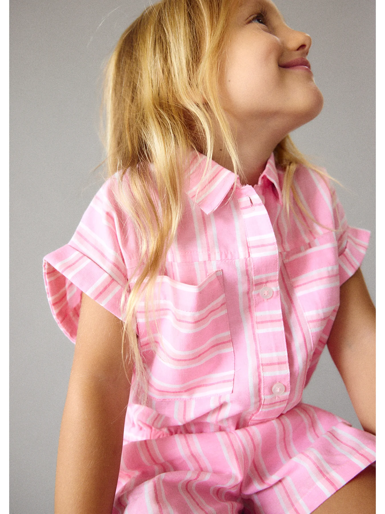 Kids’ Striped Shorts Set Pink - Image 4
