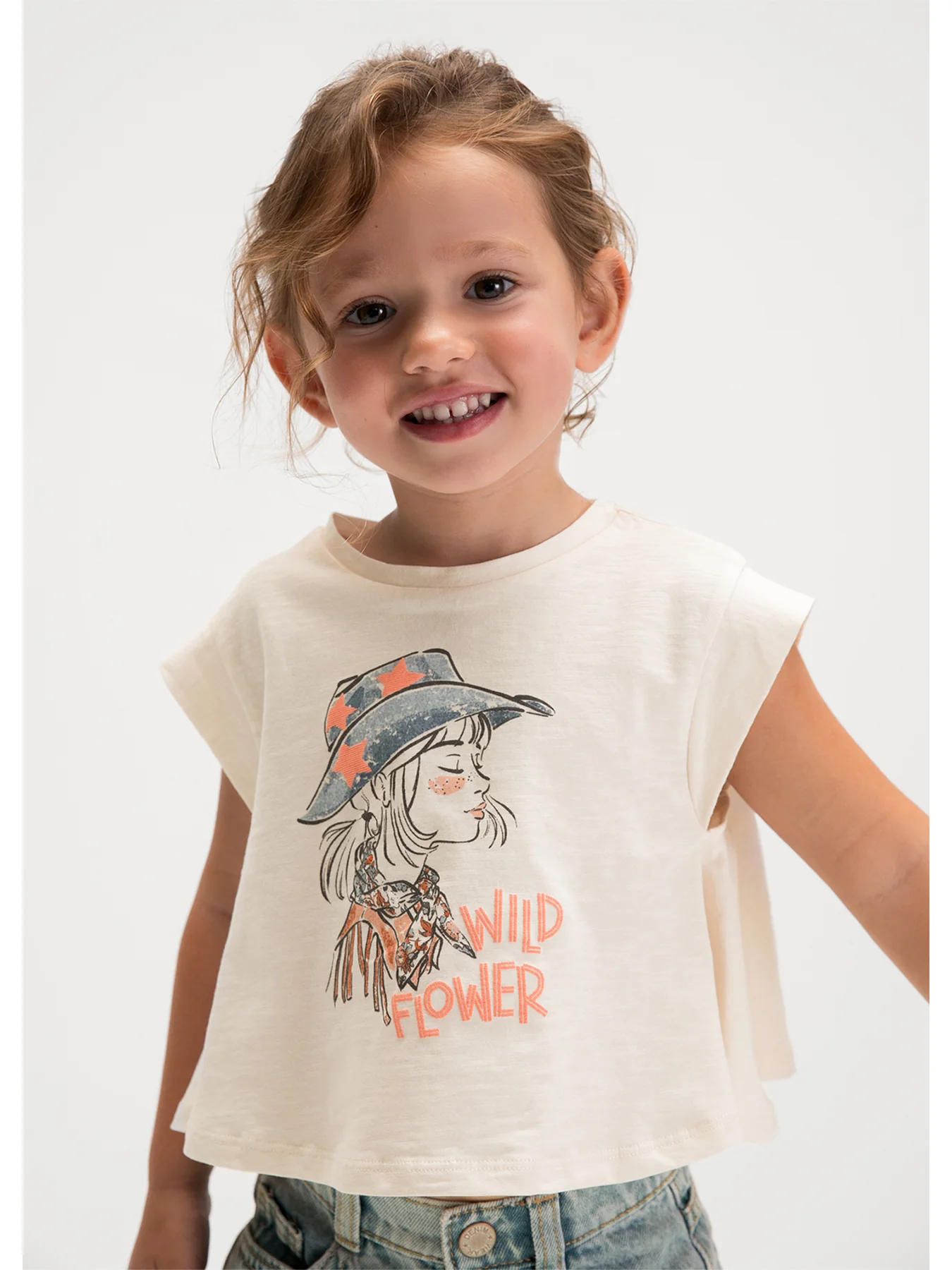 Kids’ Wild Flower Short Sleeve T-Shirt White - Image 5
