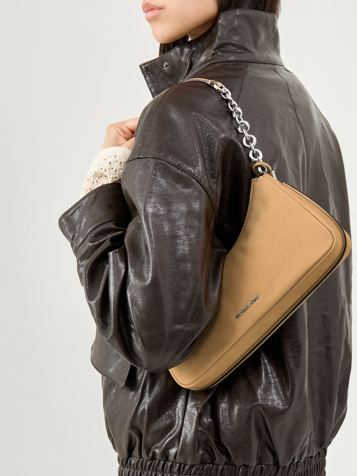 Nolita Medium Chain Pouchette Beige - Image 2