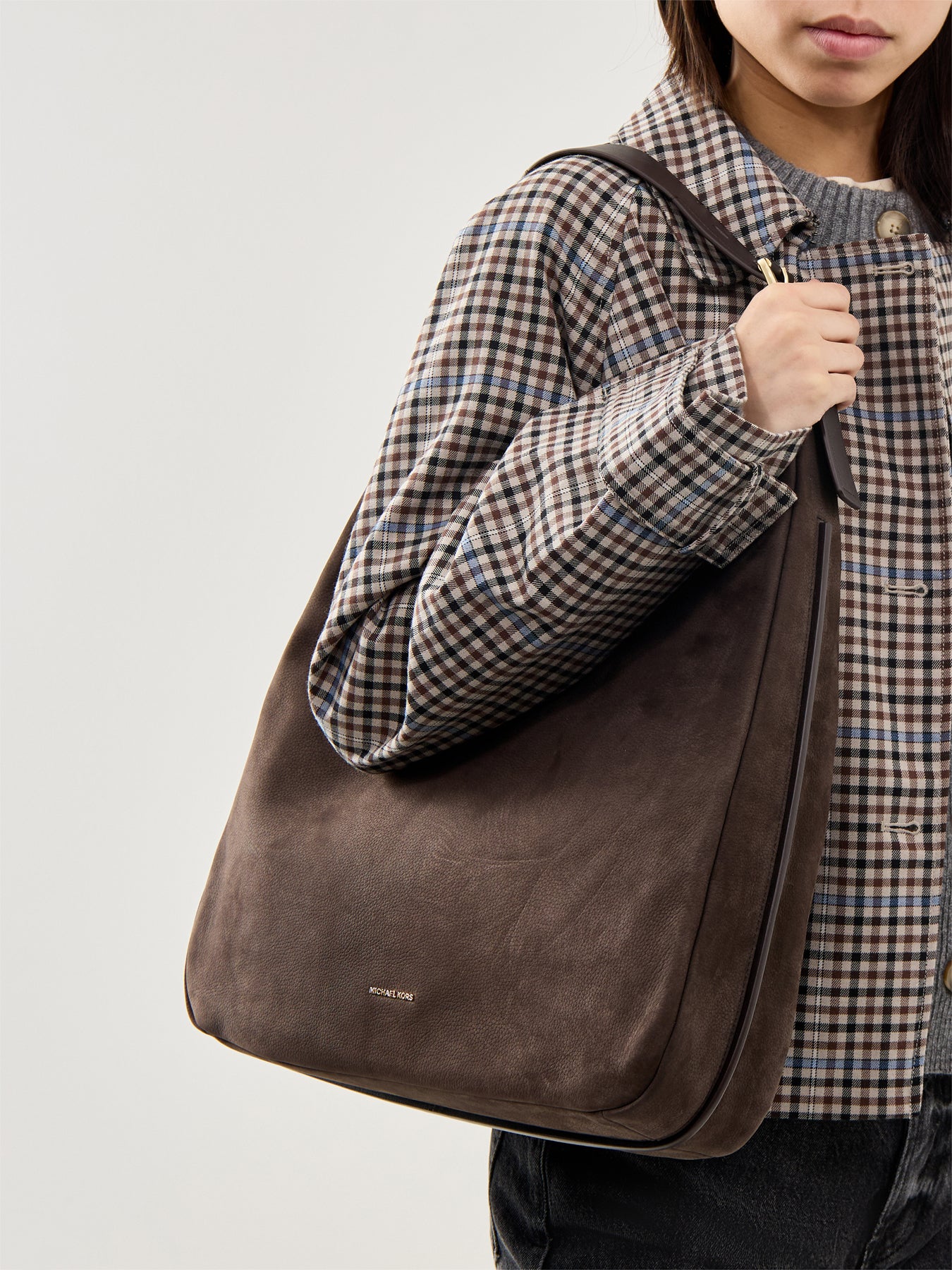 Nolita Suede Large Hobo Shoulder Chocolate Brown - Image 2