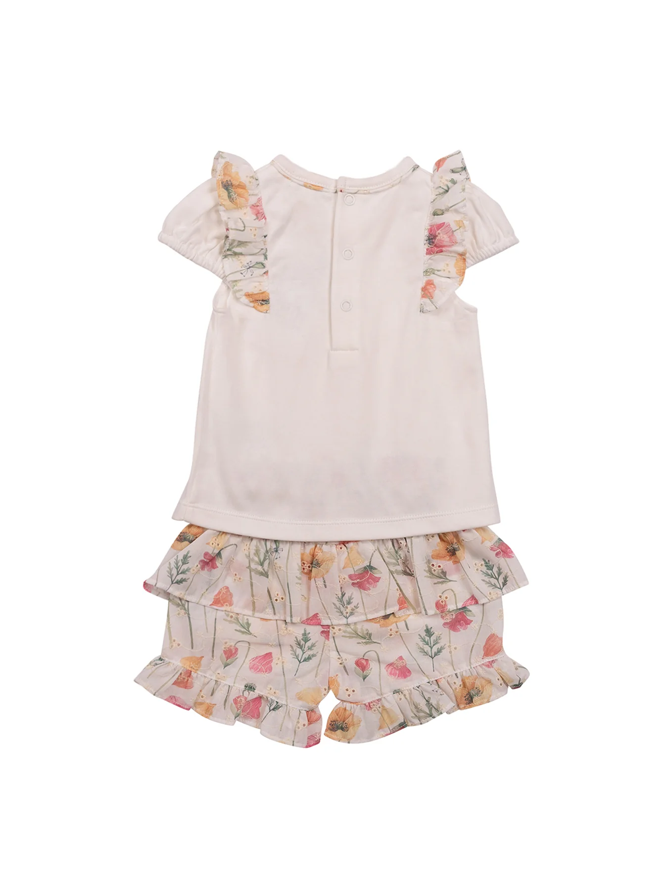 Baby Floral Top and Shorts Set White Floral - Image 4