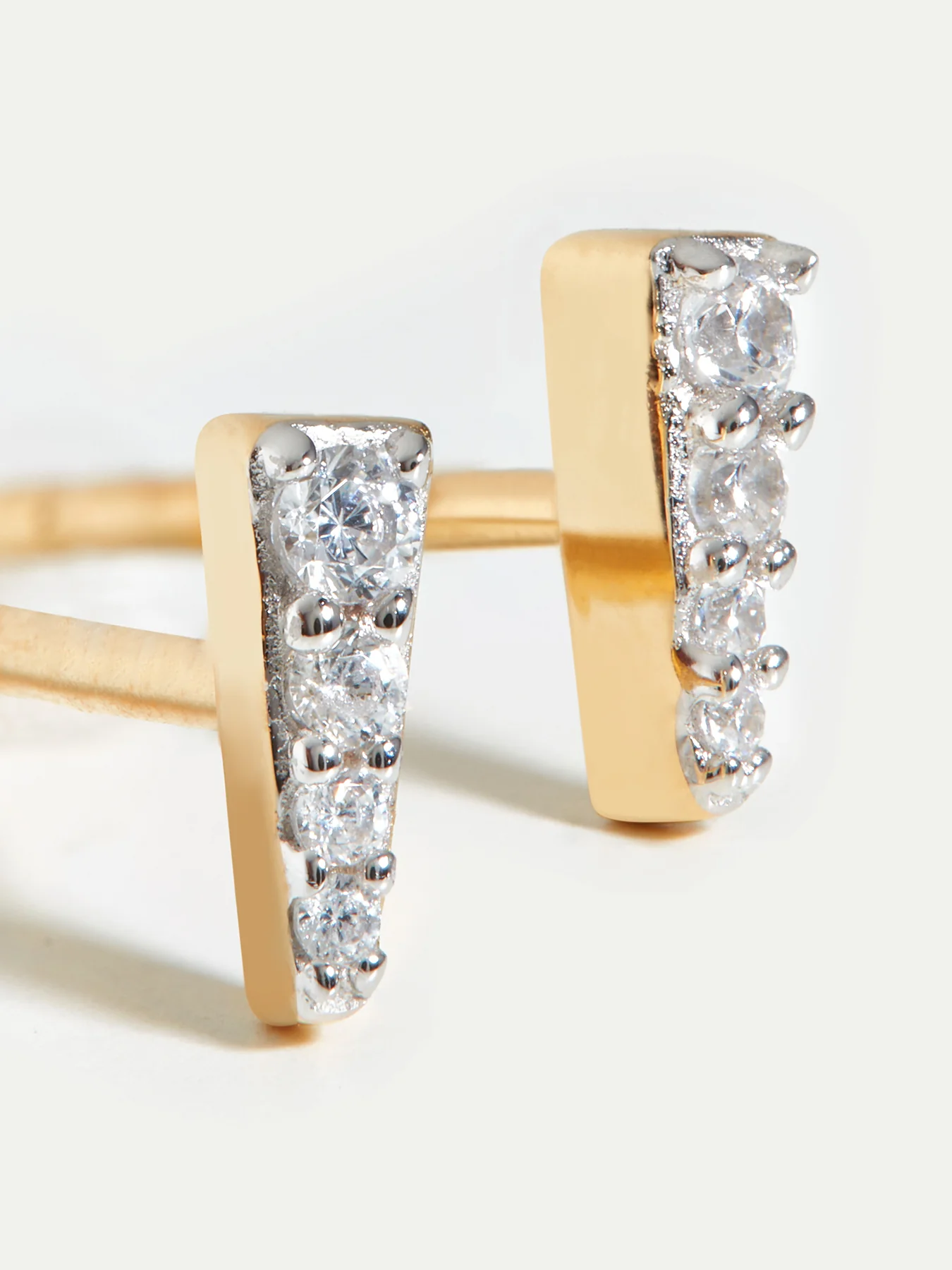Celestial Pave Spike Stud Earrings Gold - Image 3