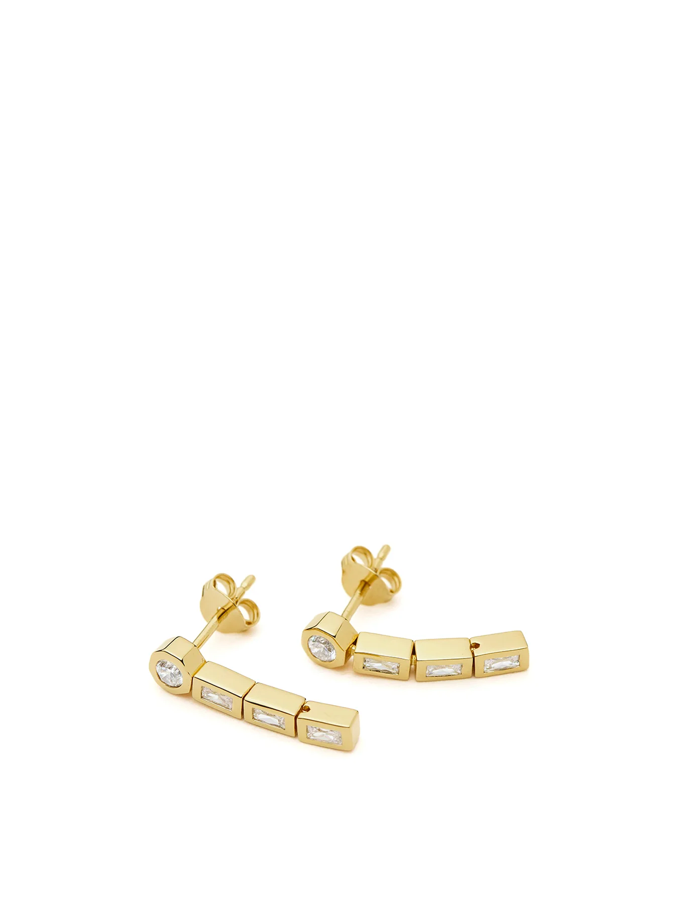 Lucy Williams Tennis Small Drop Earrings Gold - Image 3