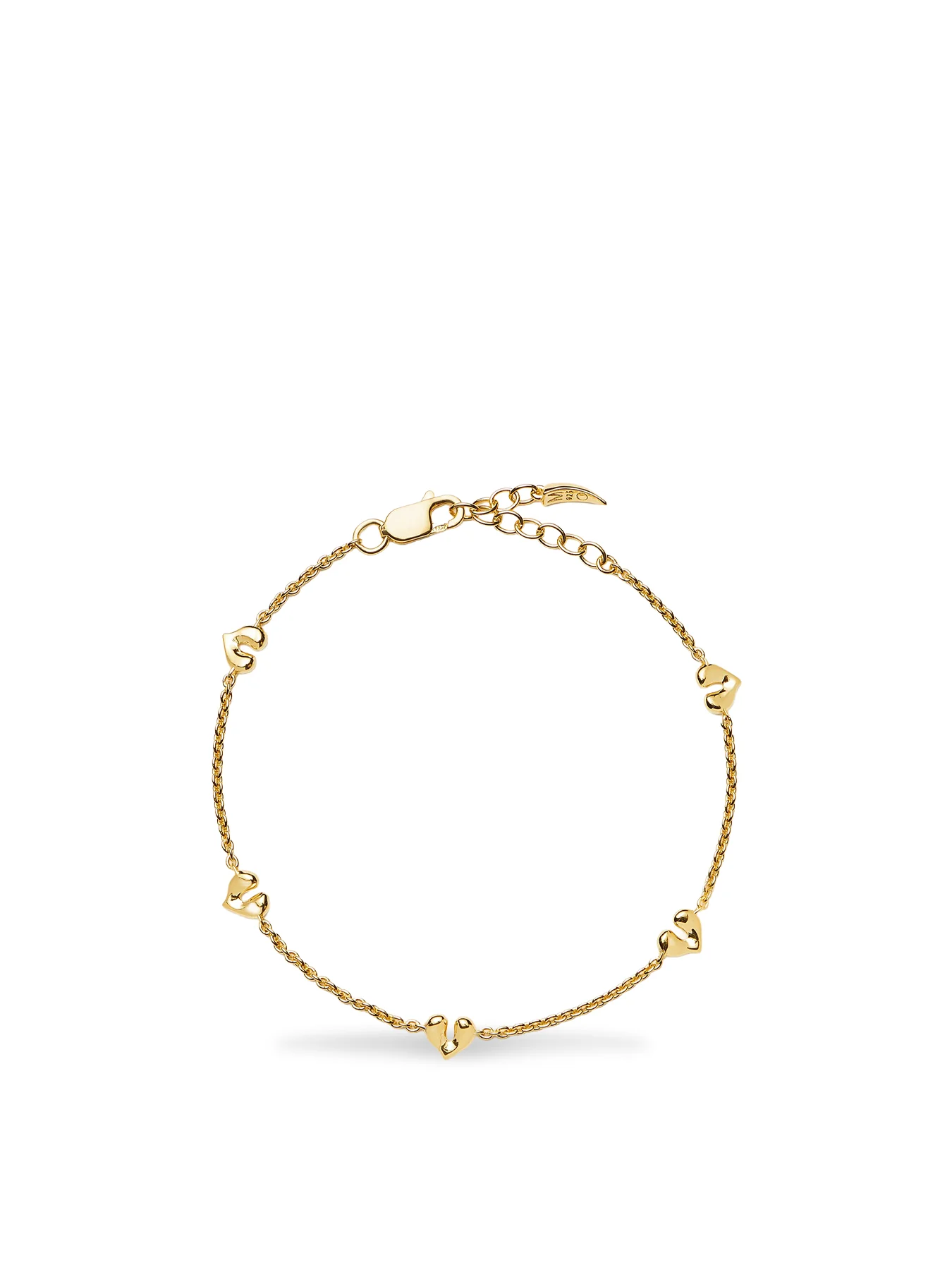 Gold Heart Charm Bracelet