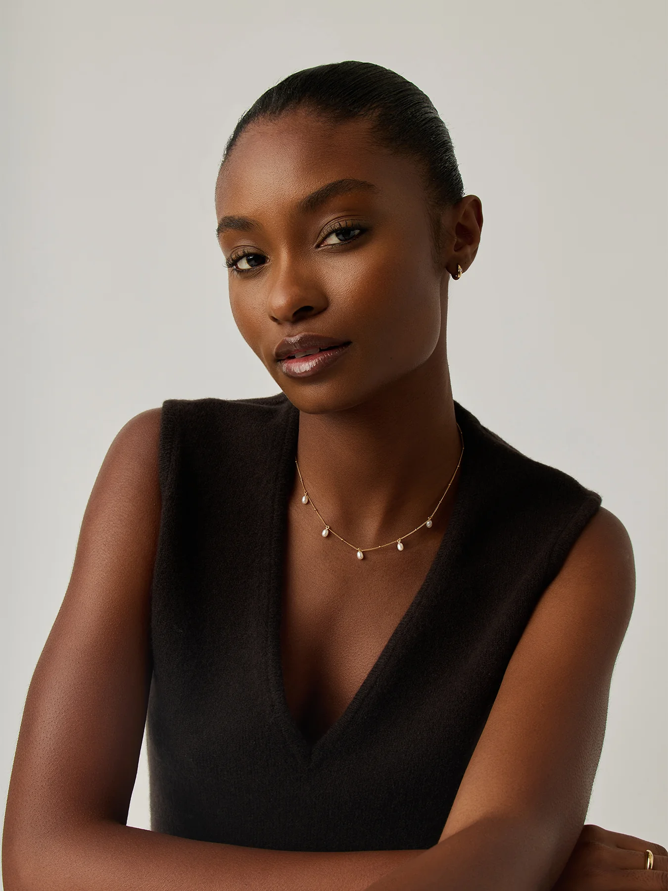 Pearl Baya Baroque Chain Choker Gold - Image 3