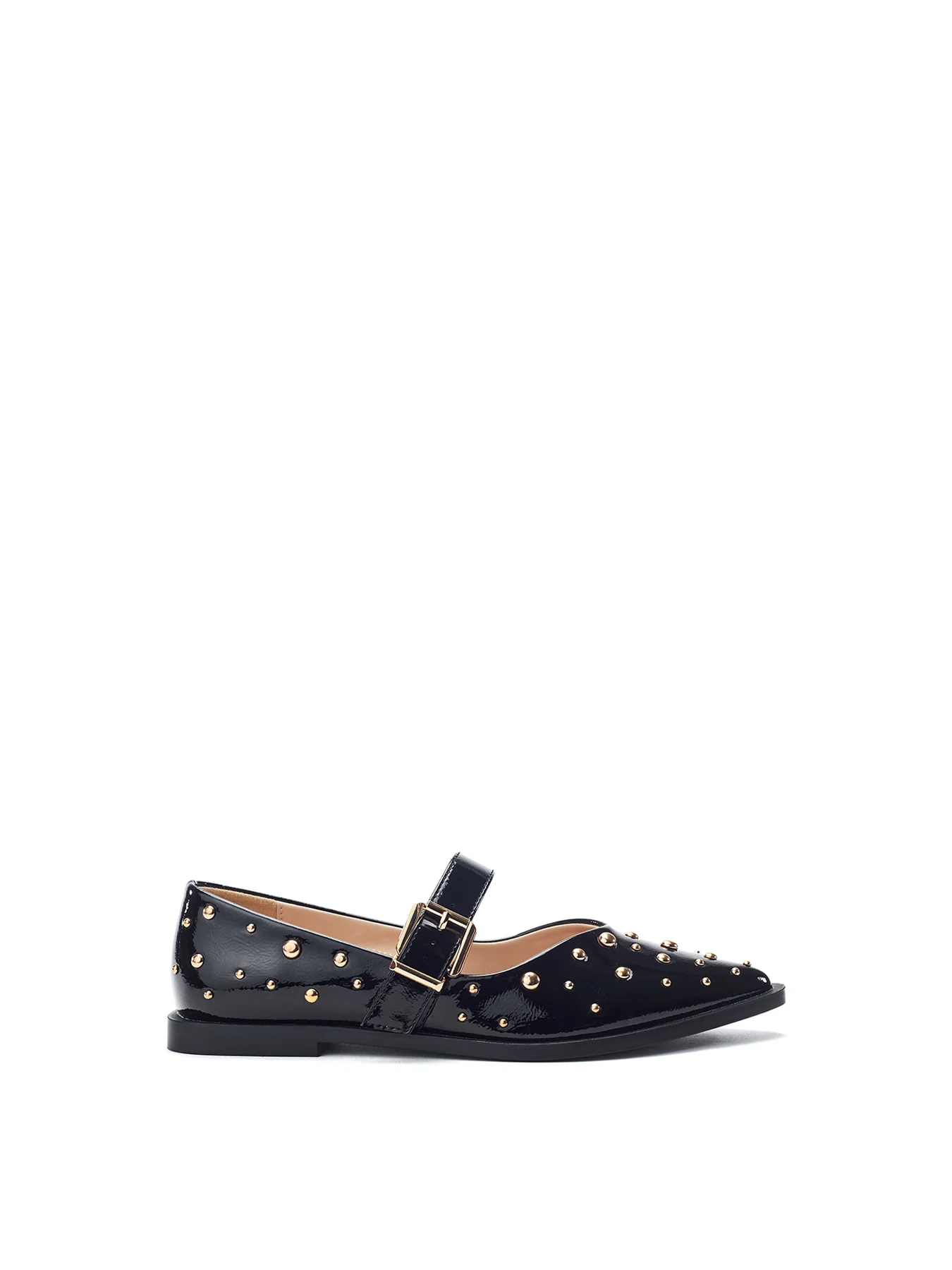 Fijia Studded Mary Jane Shoes Black