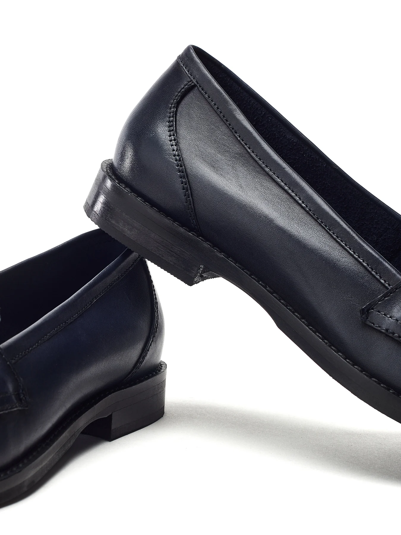Elarra Leather Loafers Navy - Image 4