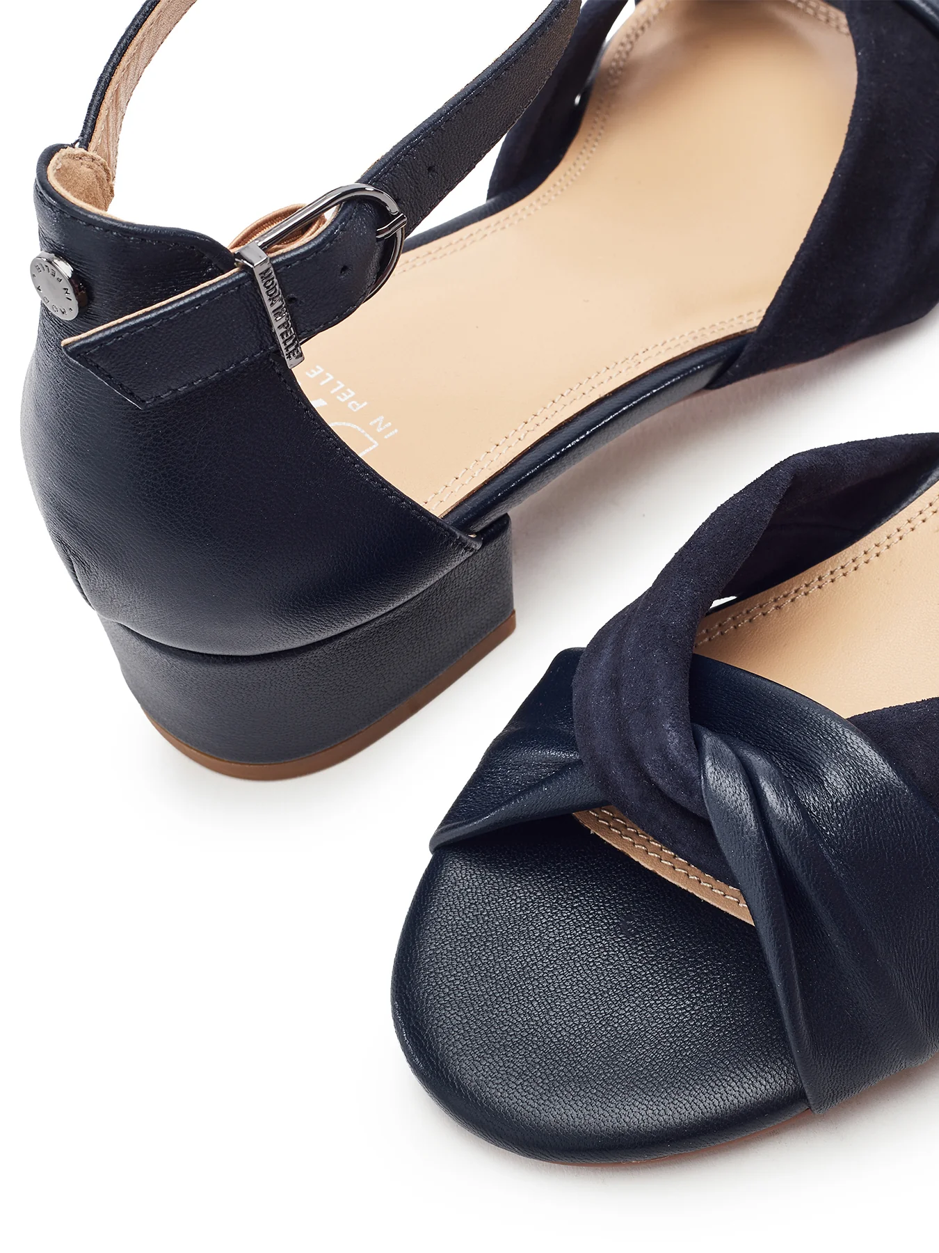Macadima Block Heel Sandals Navy - Image 3