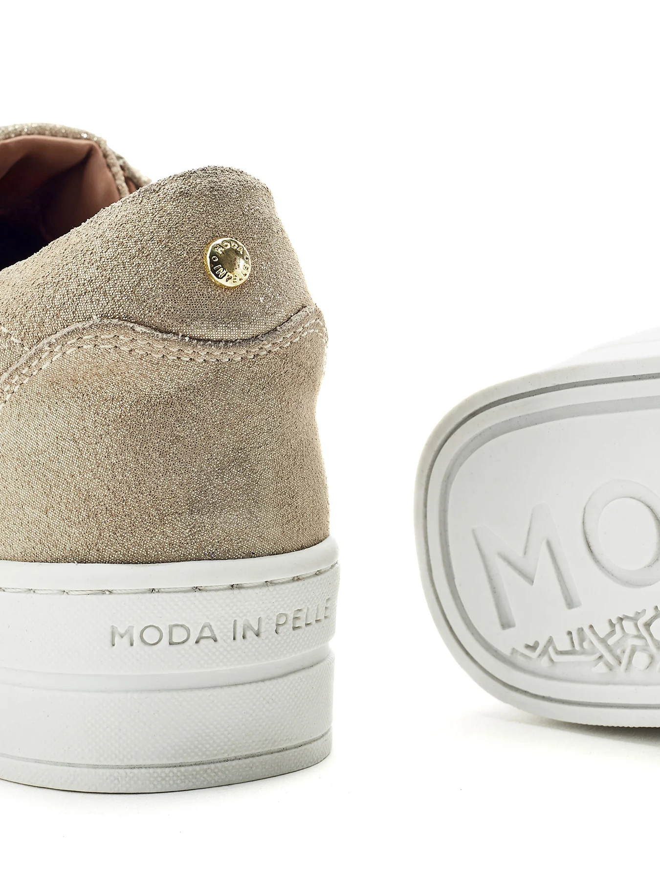 Abbee Leather Trainers Gold - Image 4