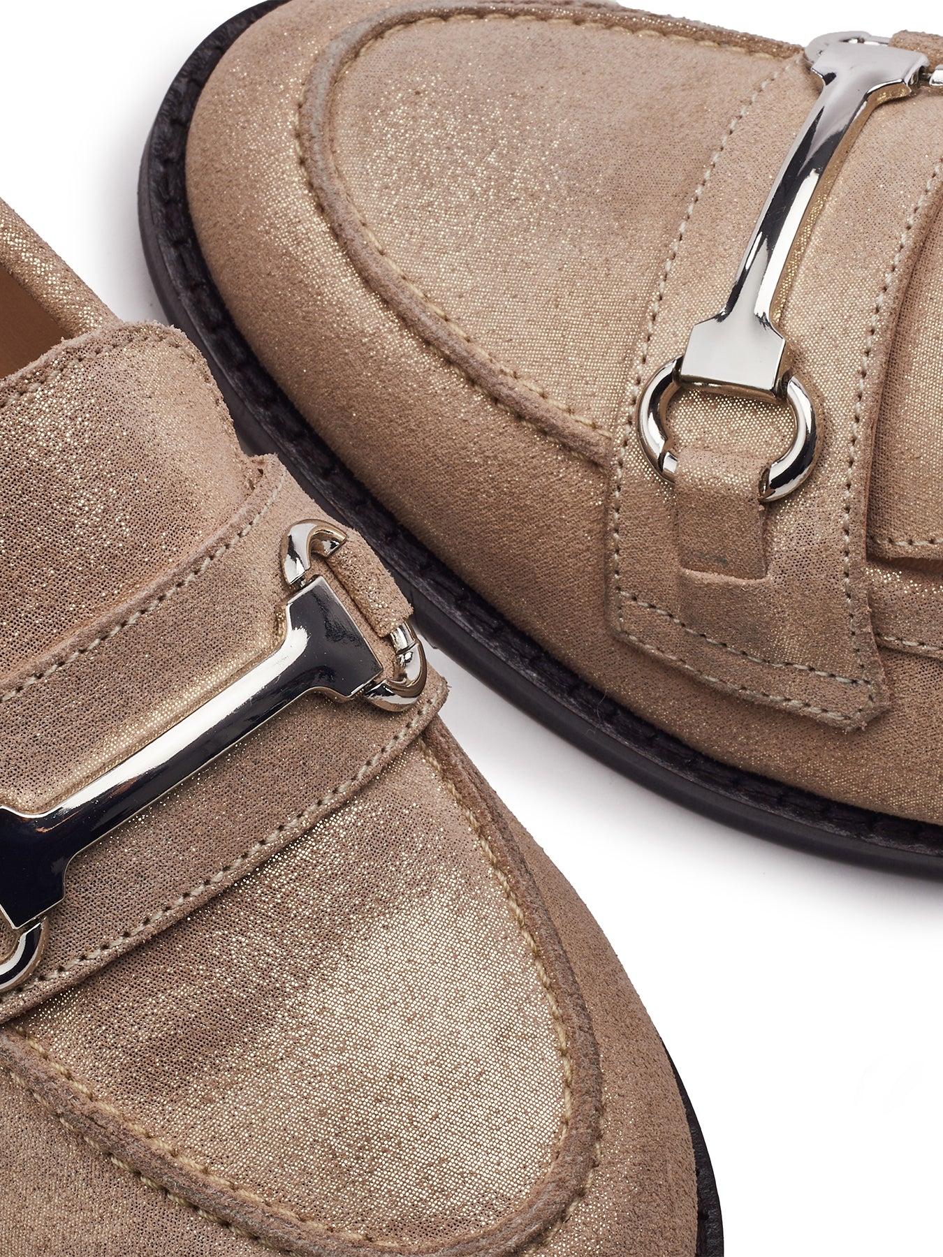 Elarra Leather Loafers Gold - Image 2