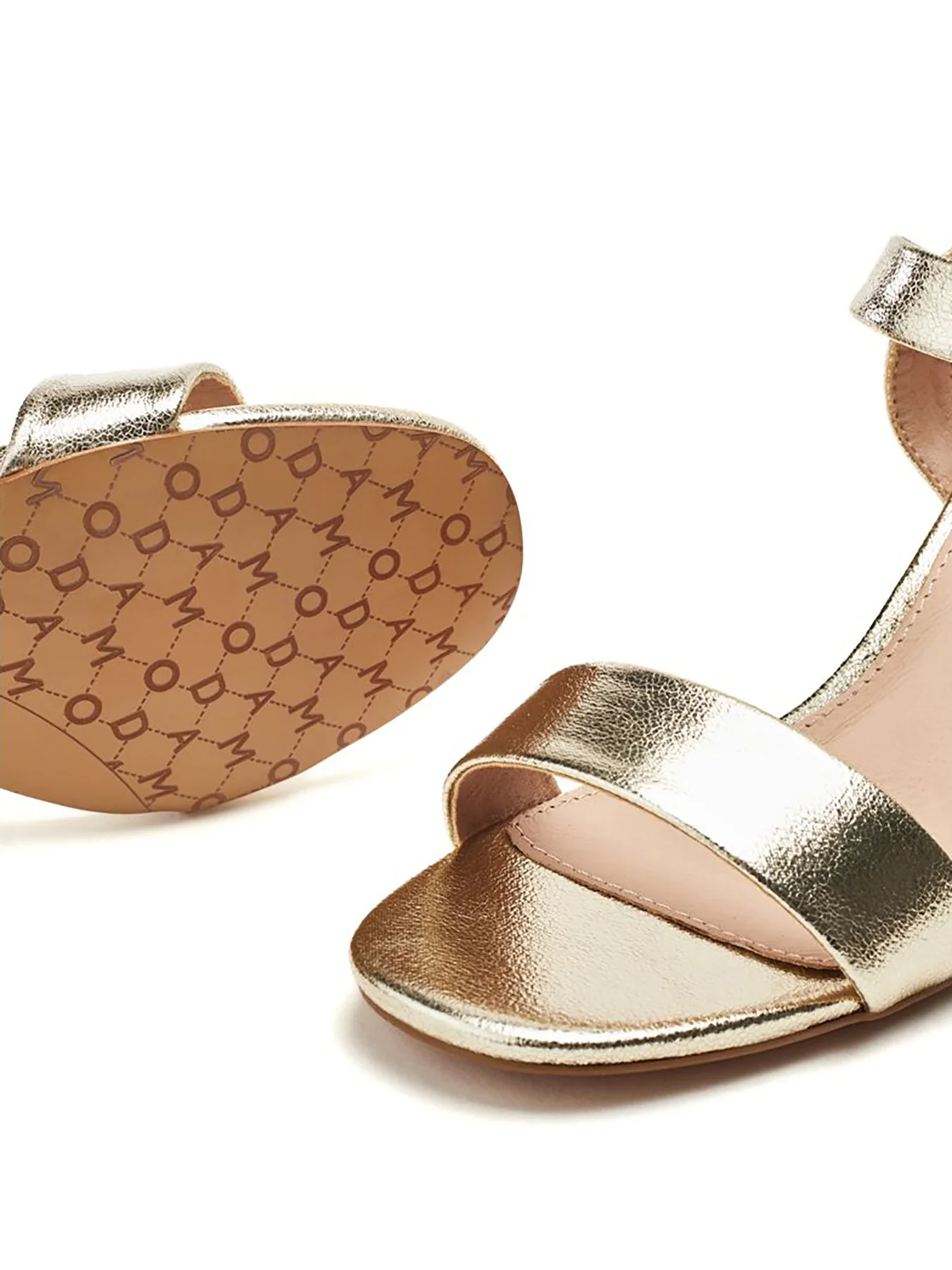 Sandypearl Leather Heeled Sandals Multi - Image 3