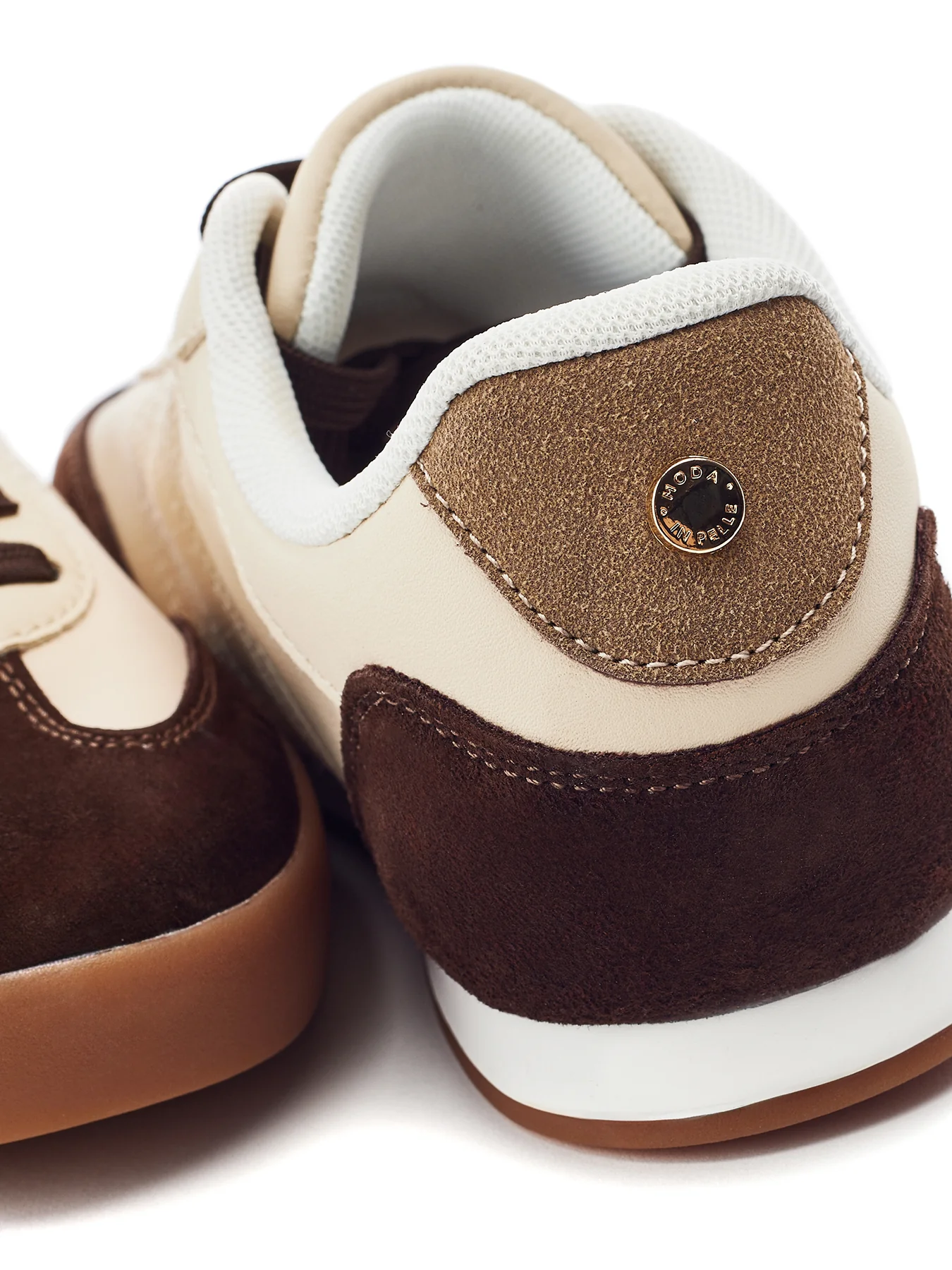 Aromaa Lace-Up Trainers Taupe - Image 3